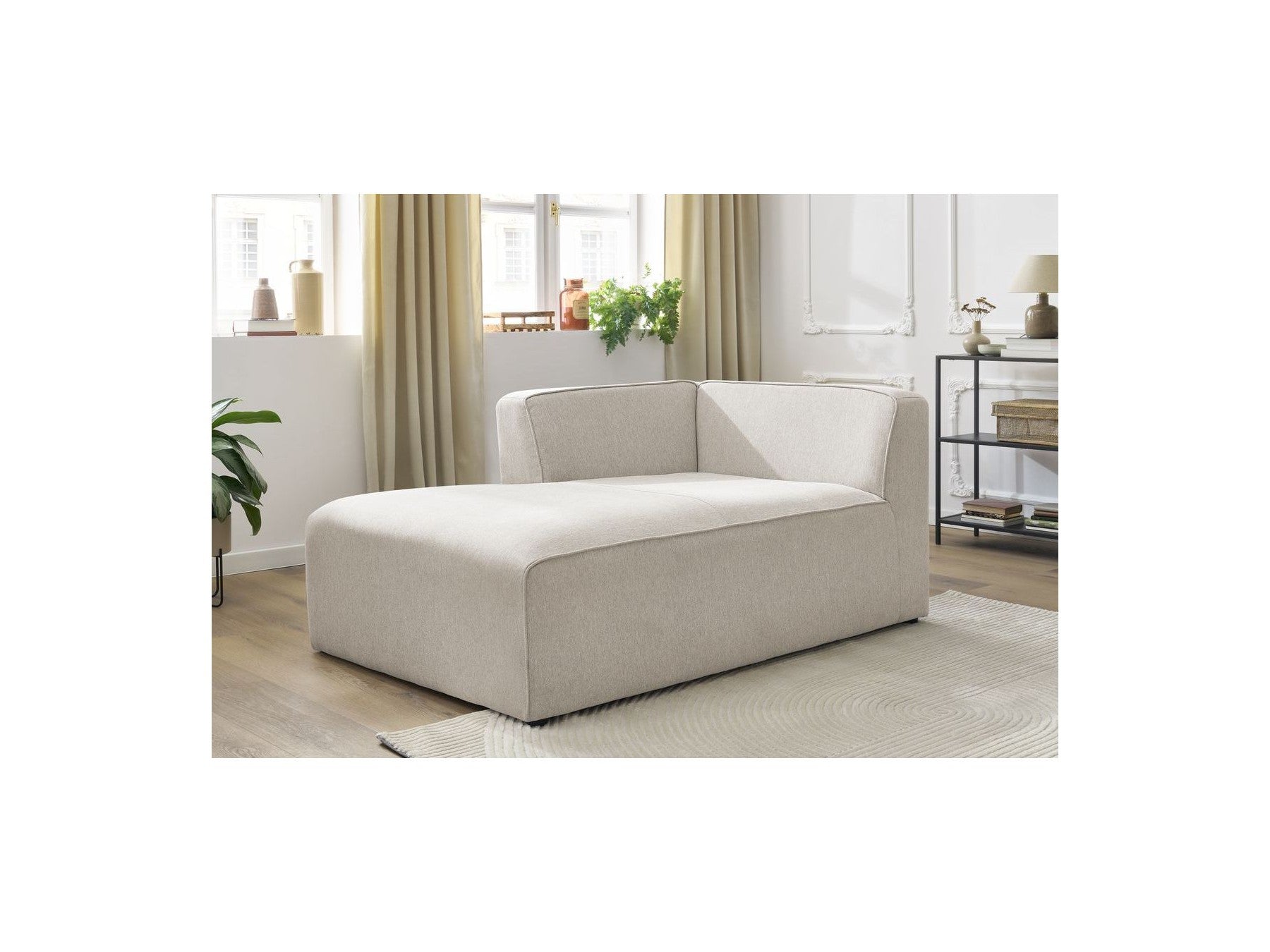 Chaise longue para sofá modular MEGEVE - Tela jaspeada - Esquina izquierda