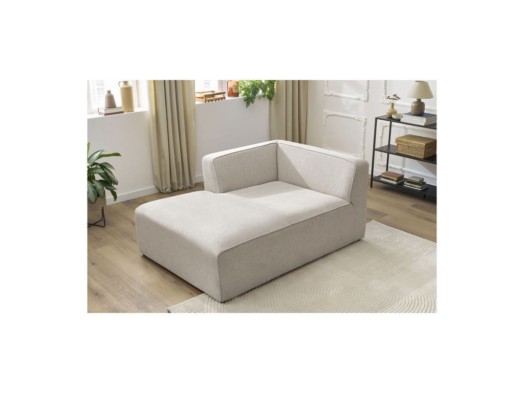 Chaise longue para sofá modular MEGEVE - Tela jaspeada - Esquina izquierda