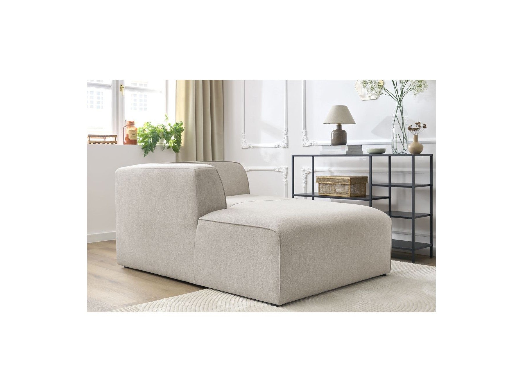 Chaise longue para sofá modular MEGEVE - Tela jaspeada - Esquina izquierda
