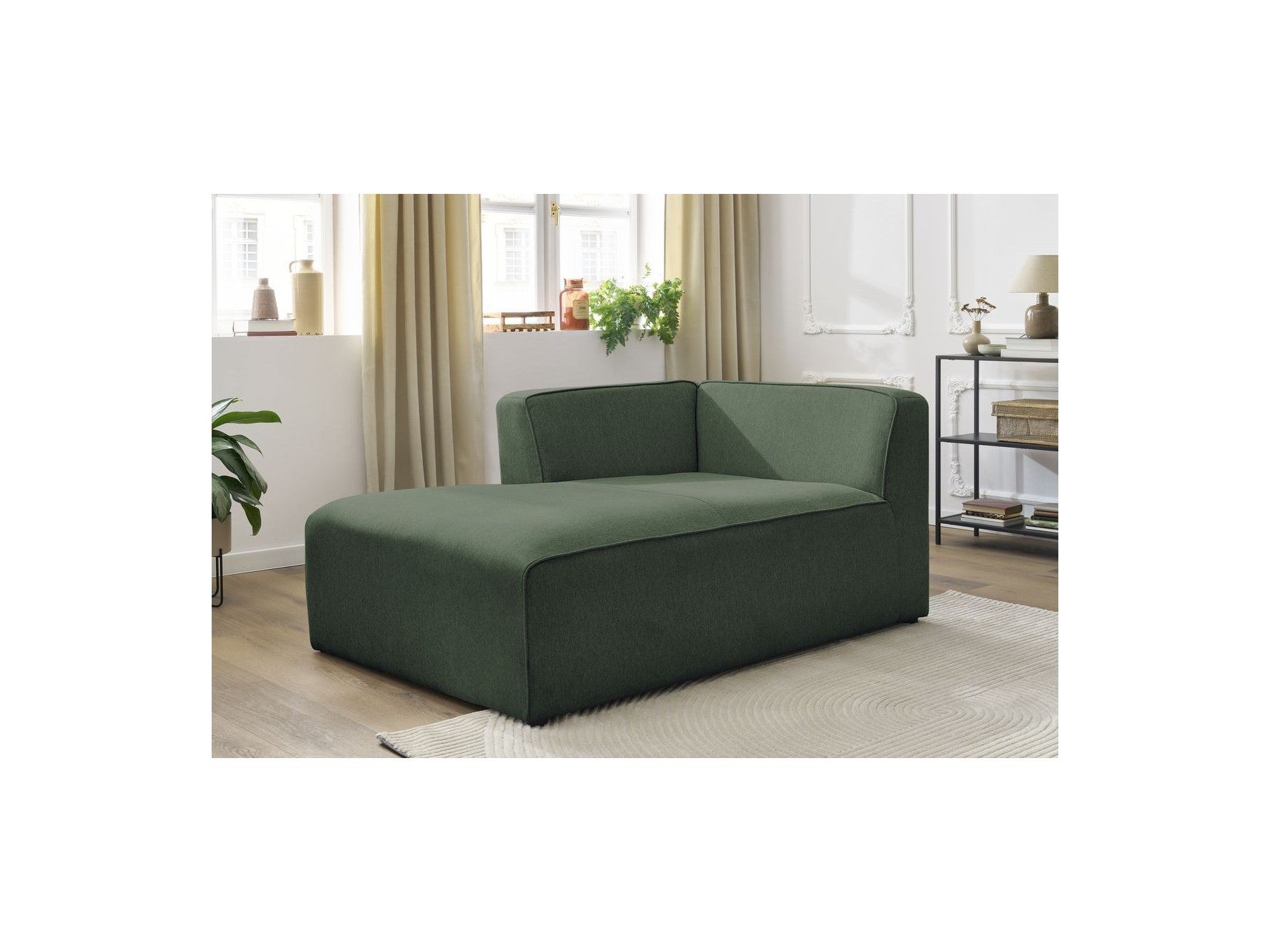 Chaise longue para sofá modular MEGEVE - Tela jaspeada - Esquina izquierda