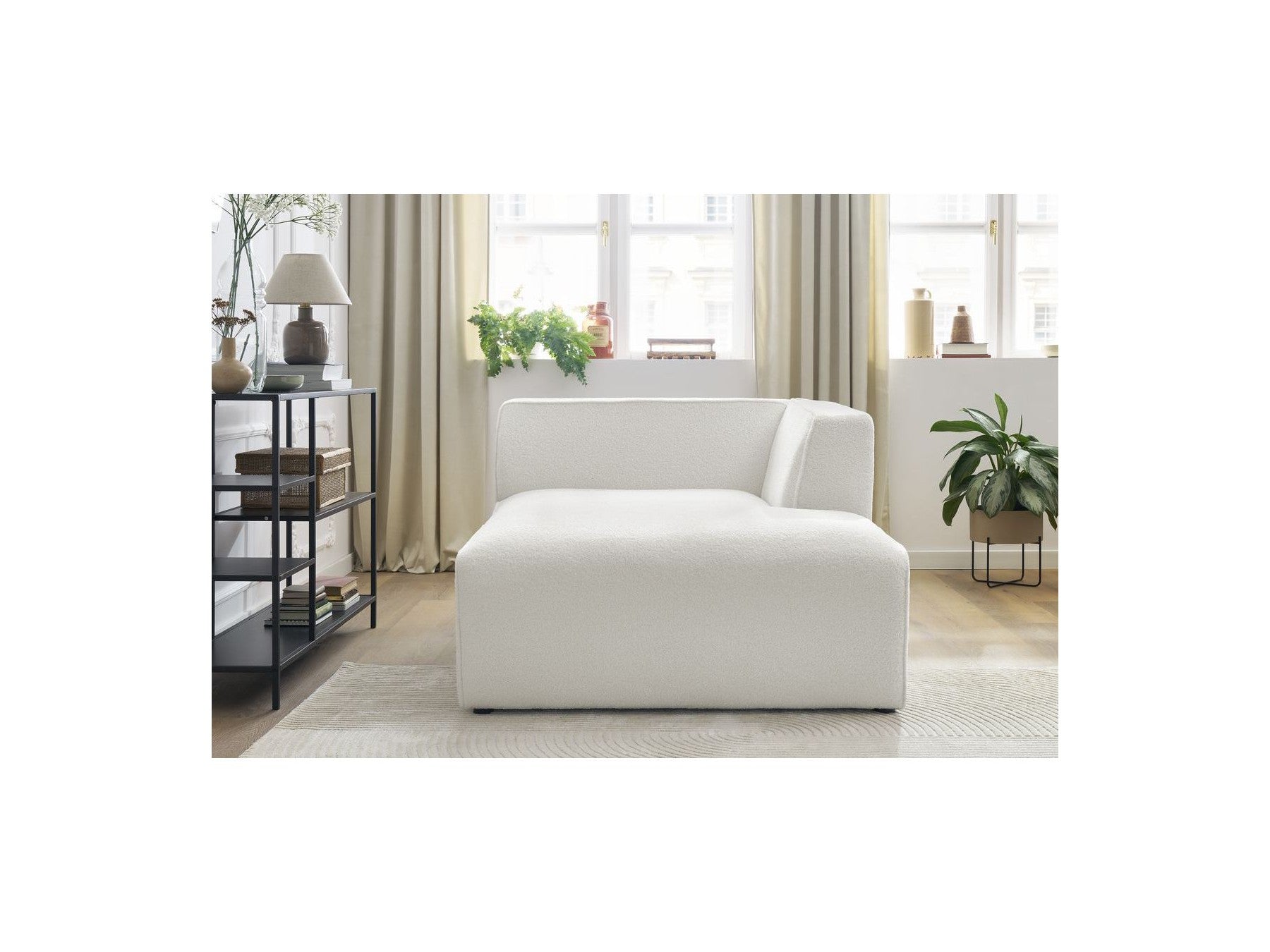 Chaise longue para sofá modular Megeve - Tejido bouclé - Esquina derecha