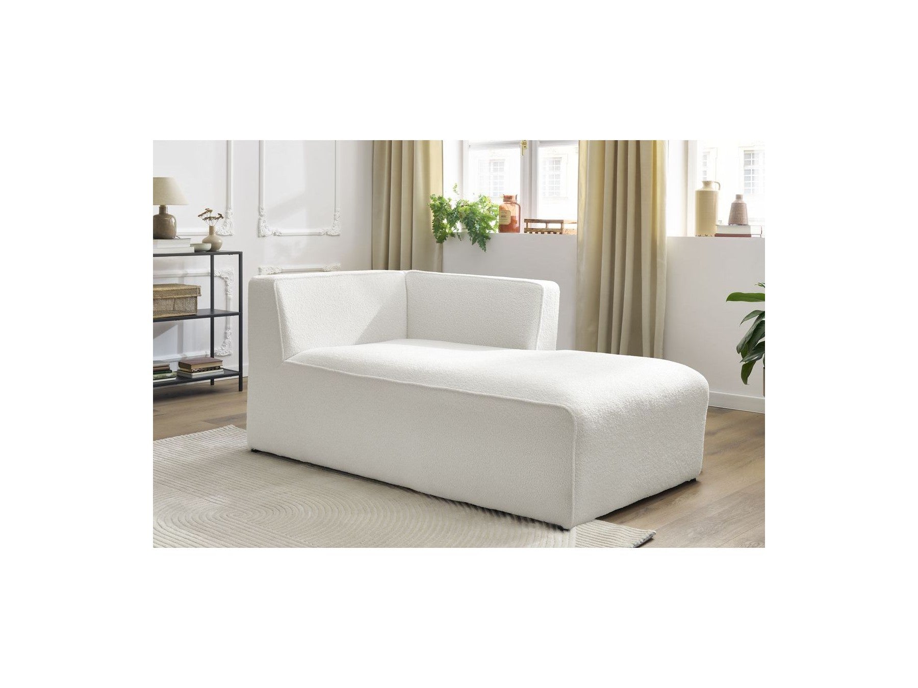 Chaise longue para sofá modular Megeve - Tejido bouclé - Esquina derecha