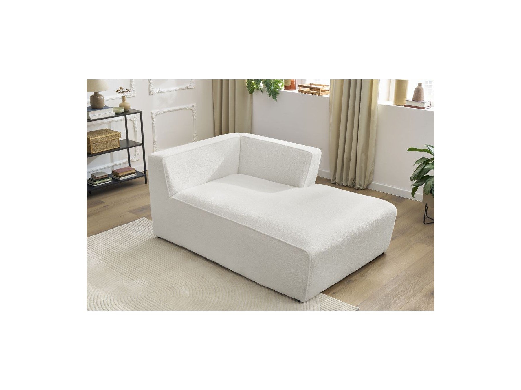 Chaise longue para sofá modular Megeve - Tejido bouclé - Esquina derecha