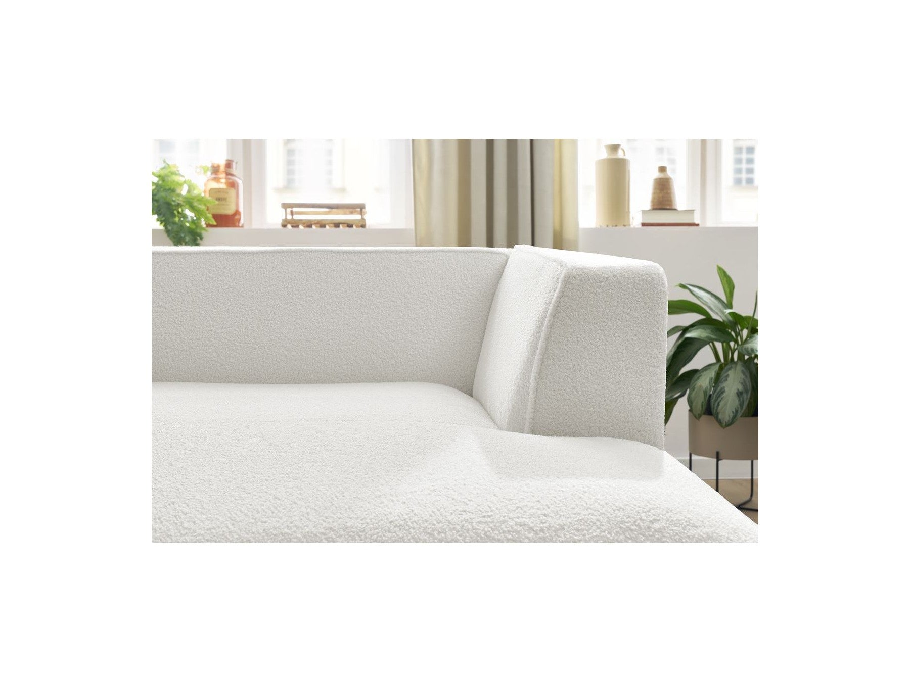 Chaise longue para sofá modular Megeve - Tejido bouclé - Esquina derecha