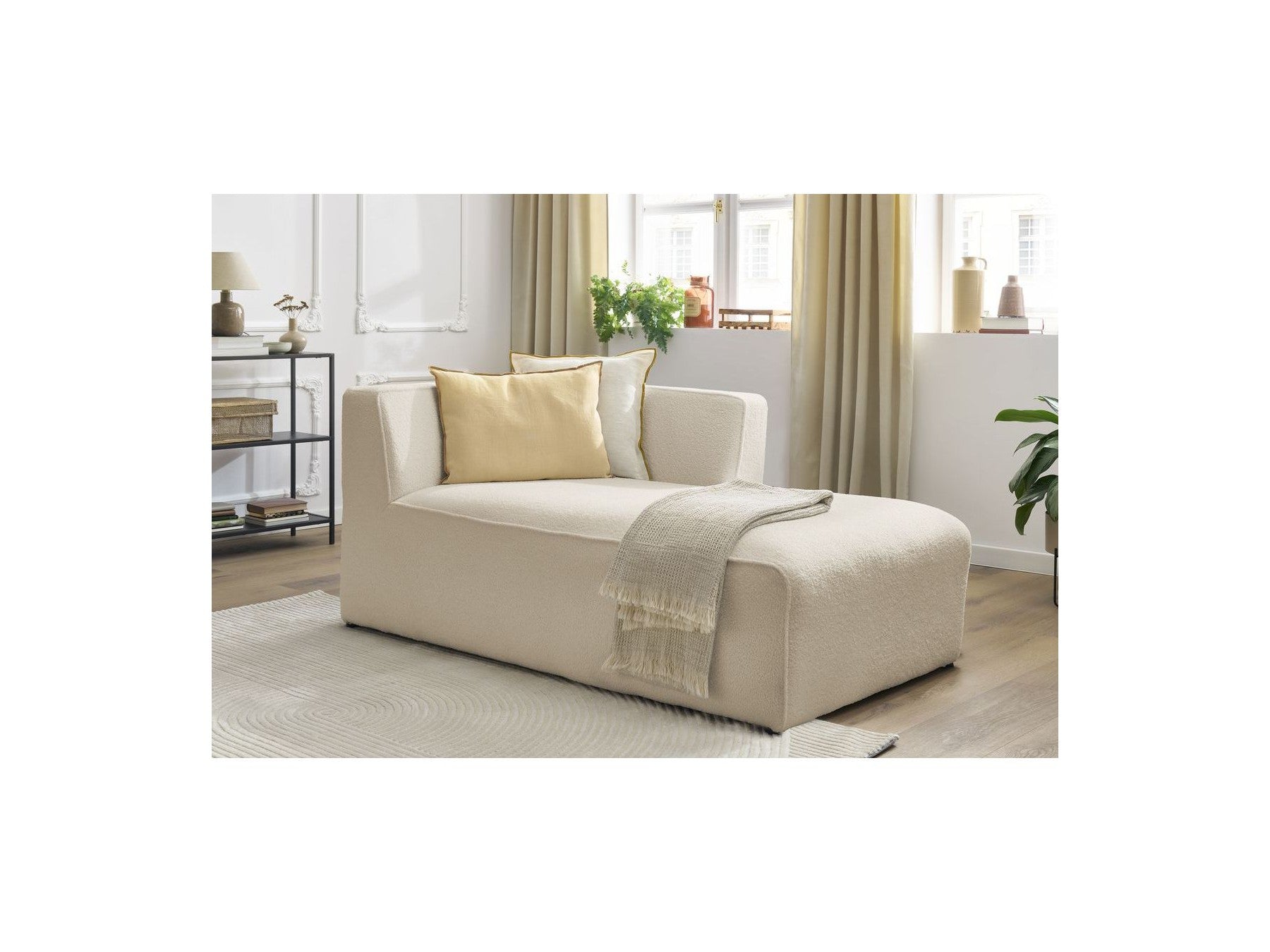 Chaise longue para sofá modular Megeve - Tejido bouclé - Esquina derecha
