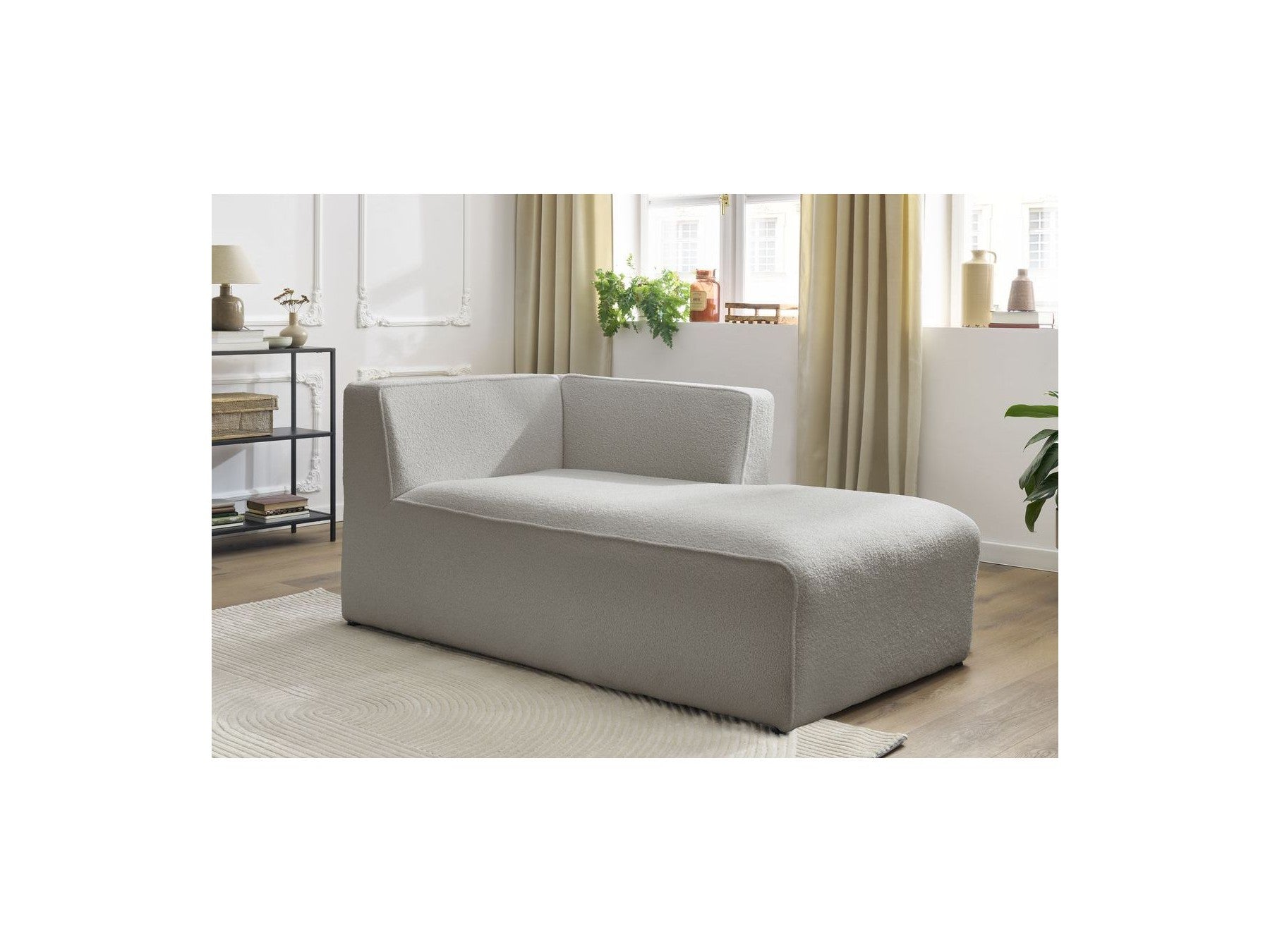 Chaise longue para sofá modular Megeve - Tejido bouclé - Esquina derecha
