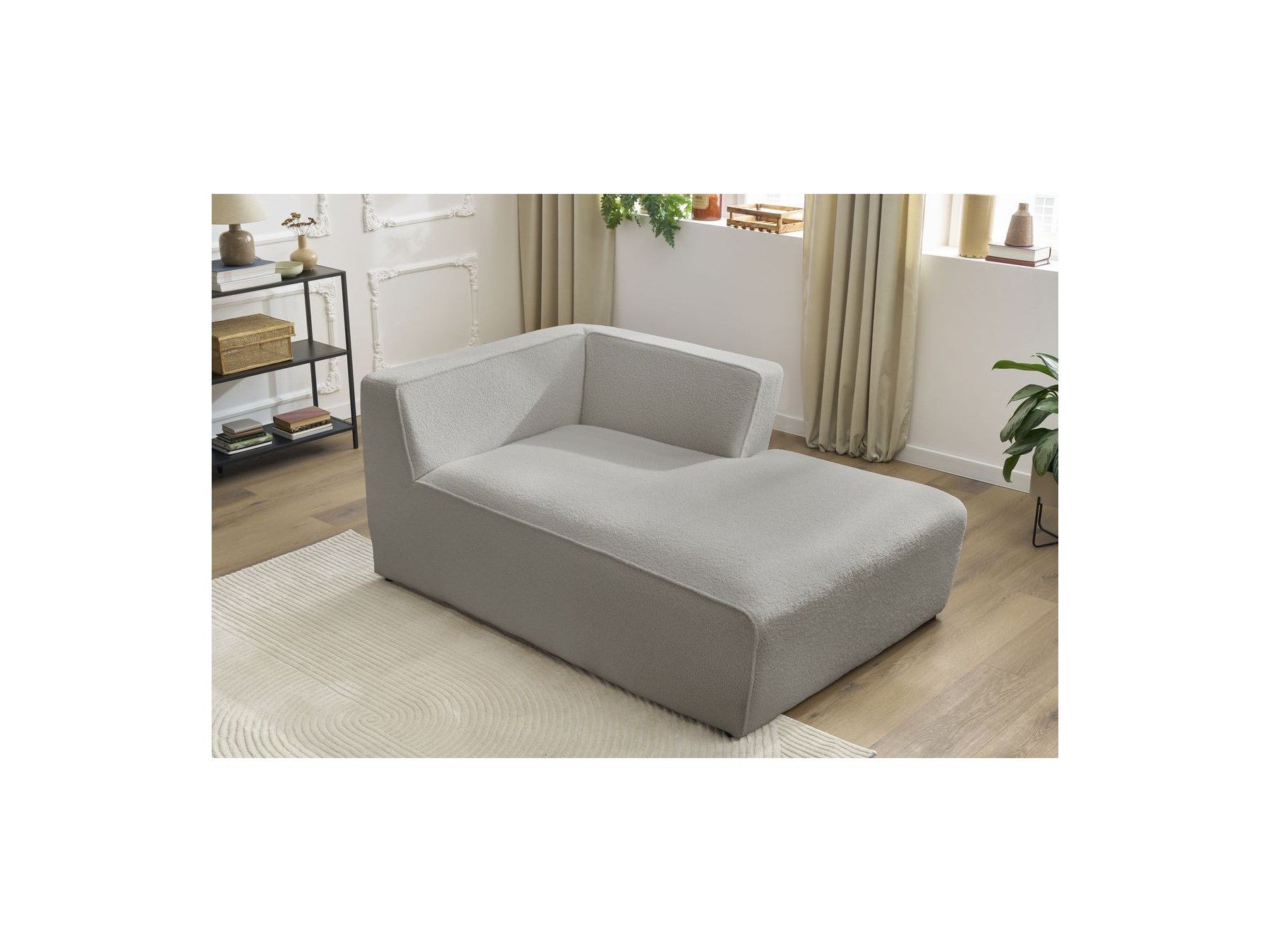Chaise longue para sofá modular Megeve - Tejido bouclé - Esquina derecha