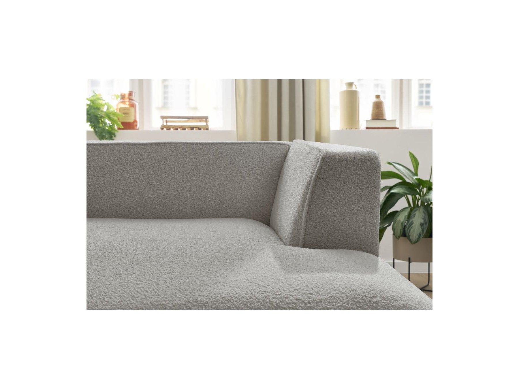 Chaise longue para sofá modular Megeve - Tejido bouclé - Esquina derecha