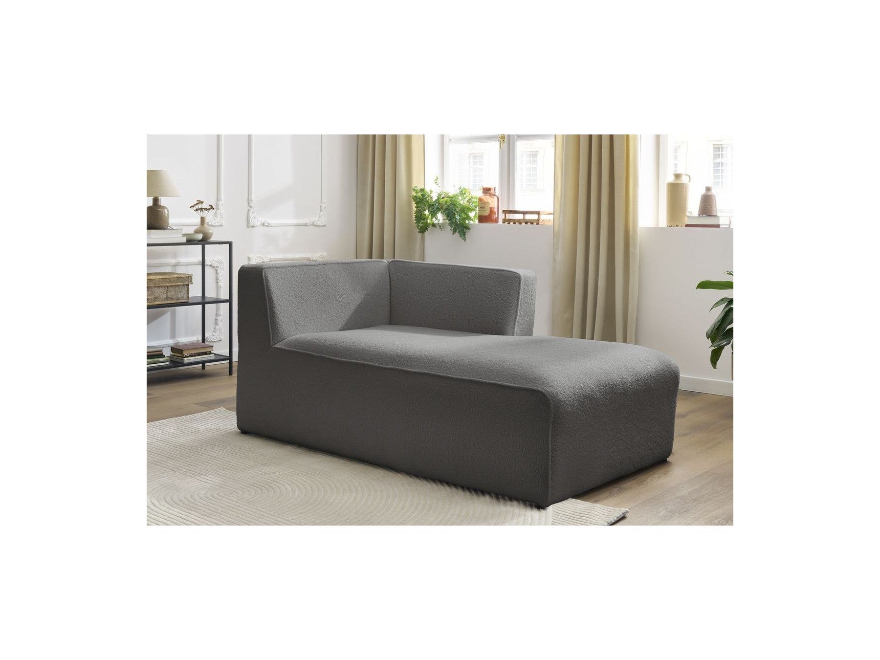 Chaise longue para sofá modular Megeve - Tejido bouclé - Esquina derecha