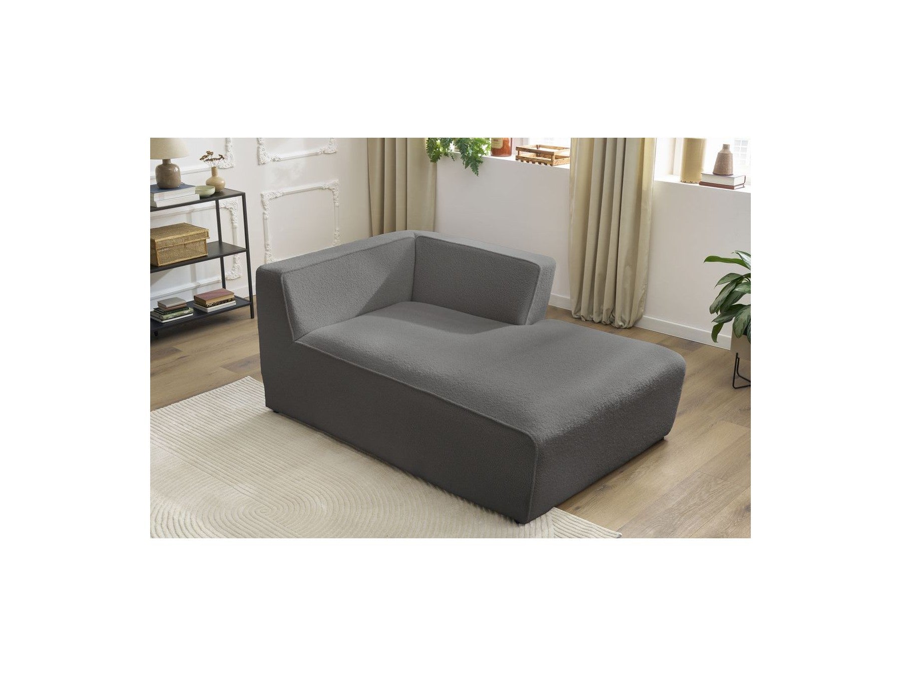 Chaise longue para sofá modular Megeve - Tejido bouclé - Esquina derecha