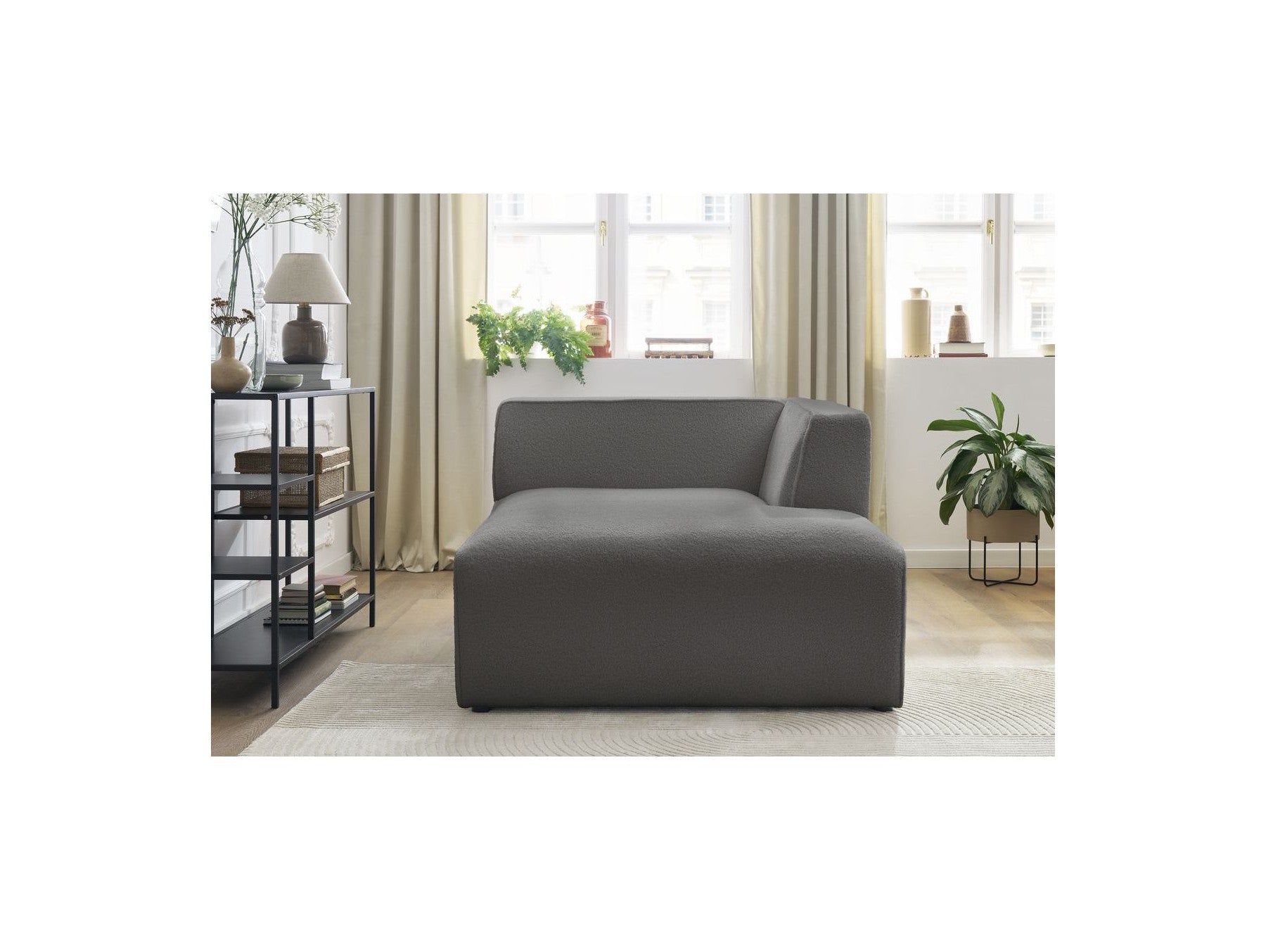 Chaise longue para sofá modular Megeve - Tejido bouclé - Esquina derecha