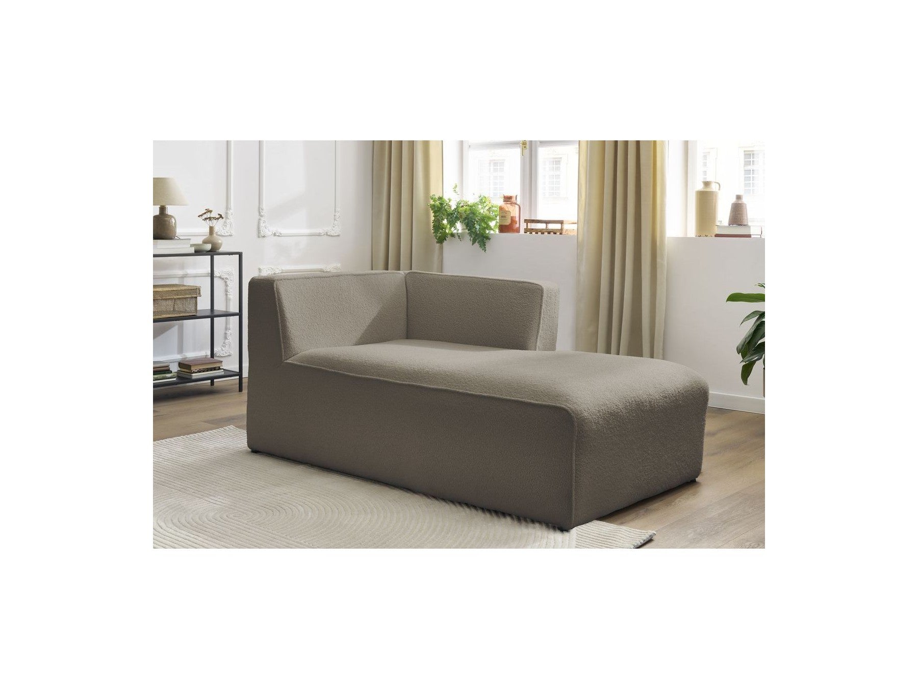 Chaise longue para sofá modular Megeve - Tejido bouclé - Esquina derecha