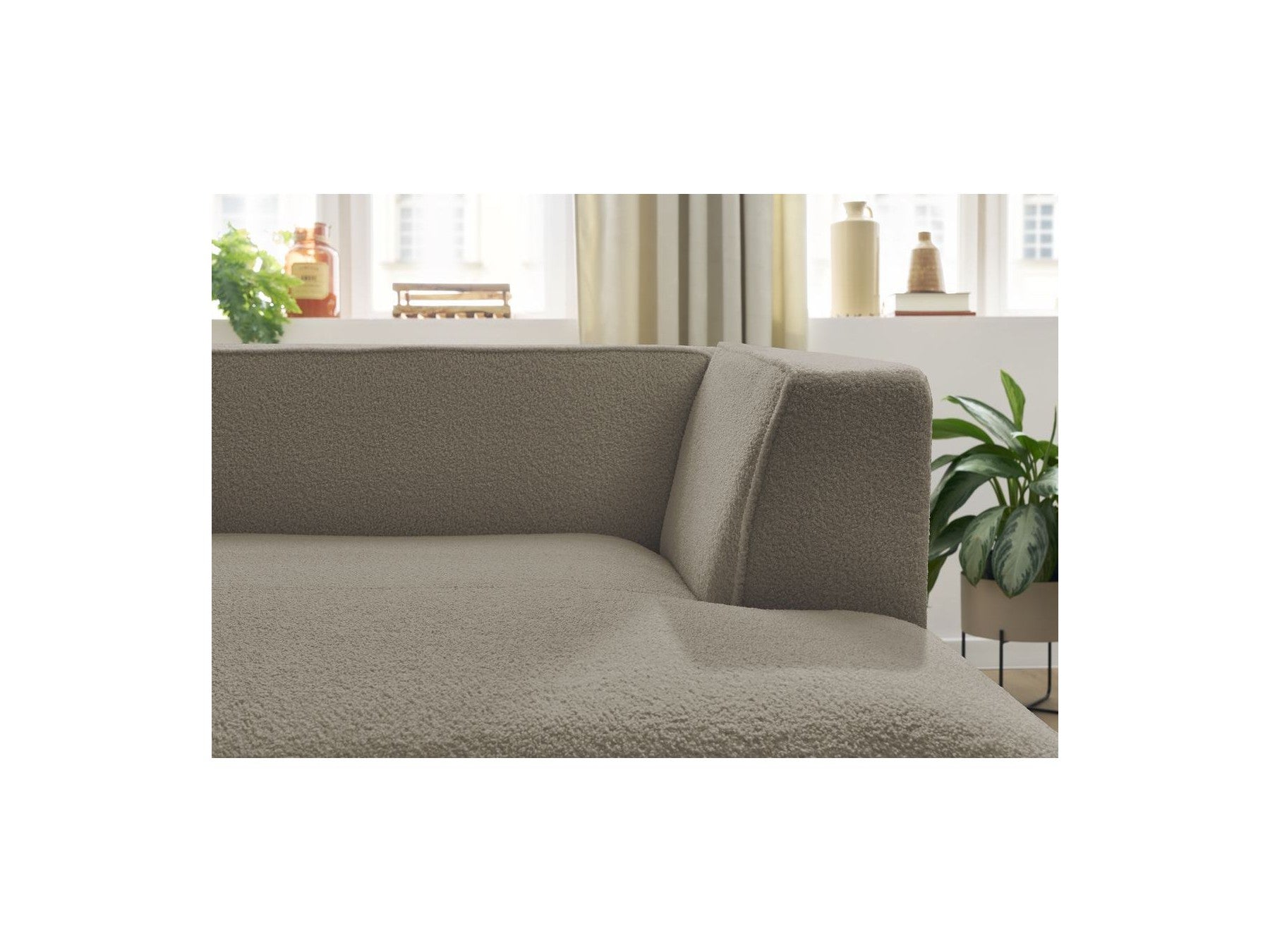 Chaise longue para sofá modular Megeve - Tejido bouclé - Esquina derecha