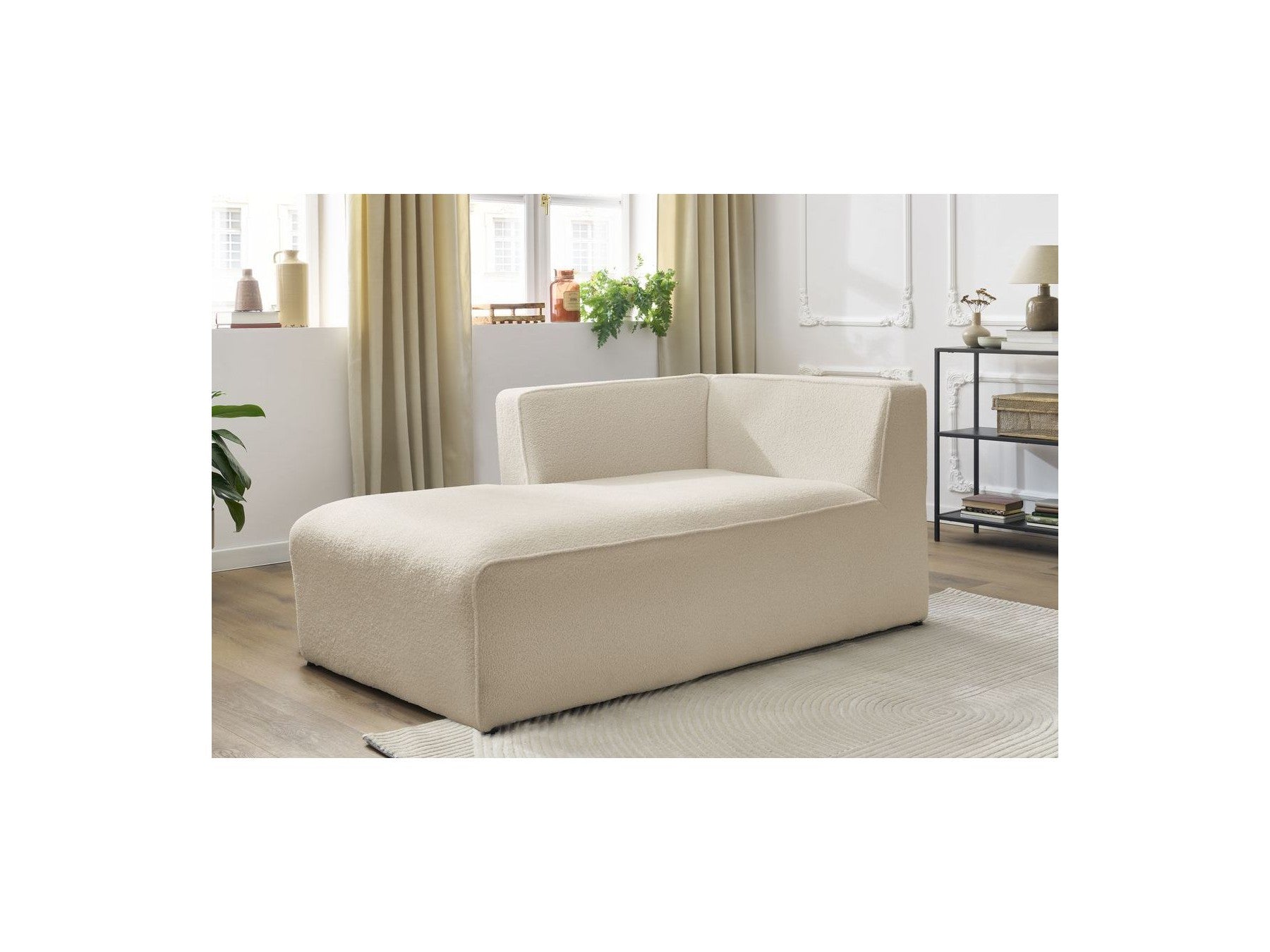 Chaise Longue for MEGEVE Modular Sofa - Bouclé Fabric - Left Corner