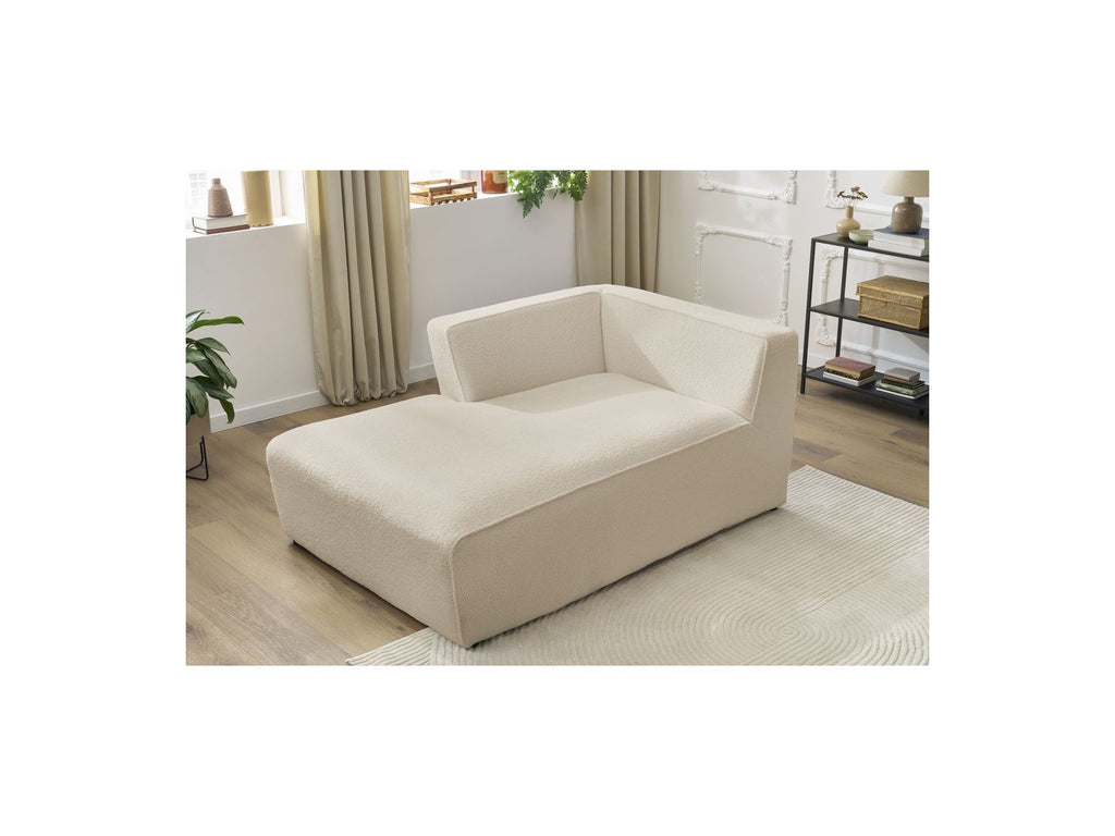 Chaise Longue for MEGEVE Modular Sofa - Bouclé Fabric - Left Corner