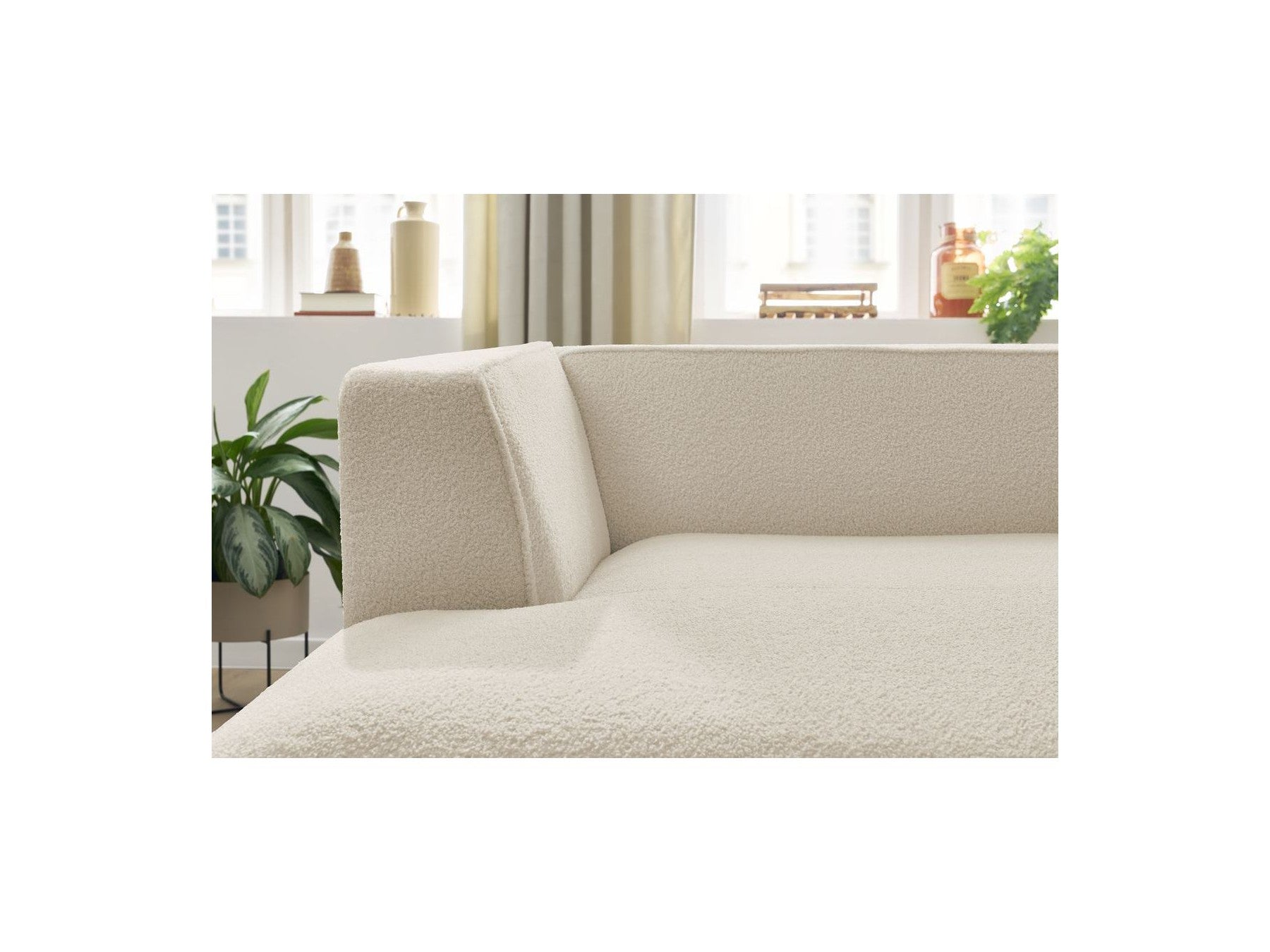 Chaise Longue for MEGEVE Modular Sofa - Bouclé Fabric - Left Corner