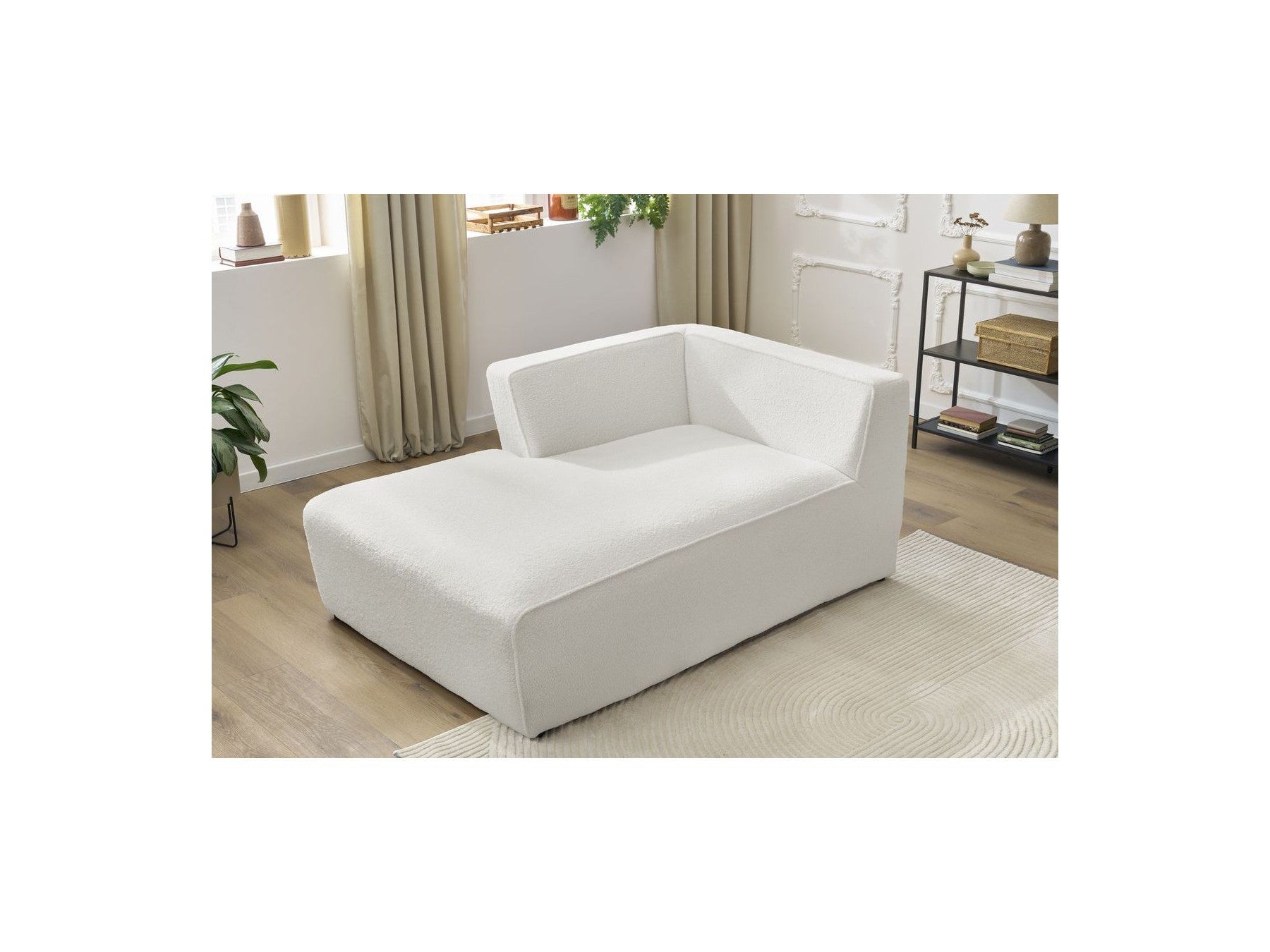 Chaise Longue for MEGEVE Modular Sofa - Bouclé Fabric - Left Corner