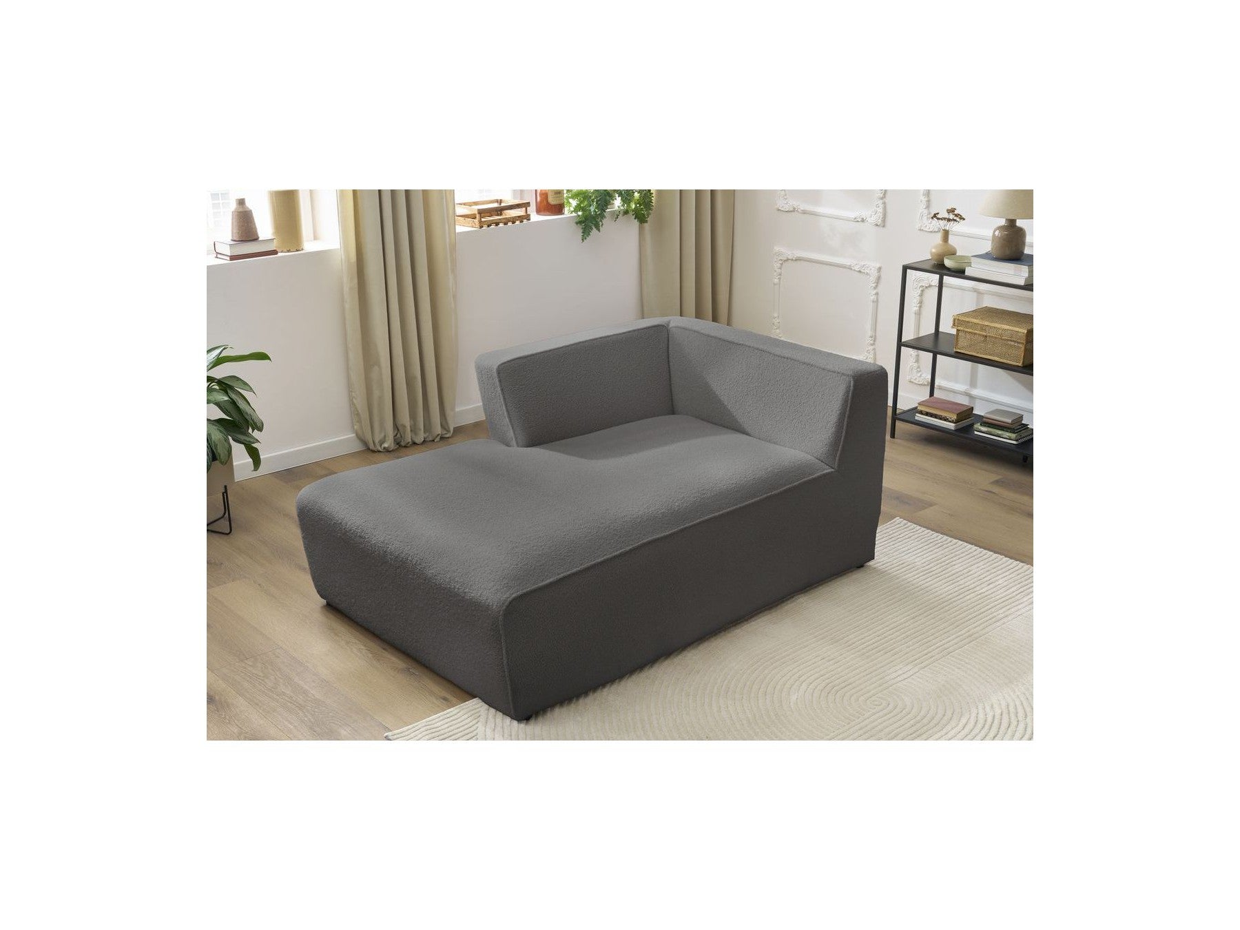Chaise Longue for MEGEVE Modular Sofa - Bouclé Fabric - Left Corner