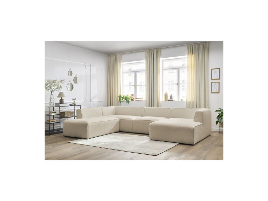 Fixed Panoramic Sofa - Megeve - Bouclé Fabric - Right-Hand Corner
