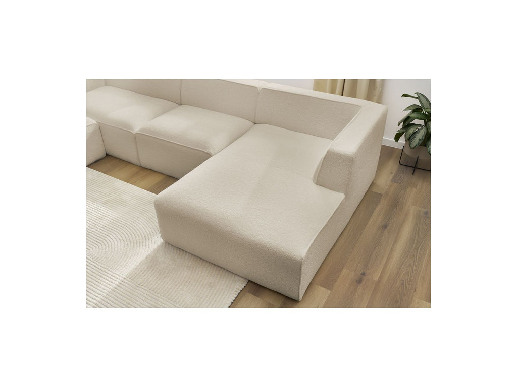 Fixed Panoramic Sofa - Megeve - Bouclé Fabric - Right-Hand Corner
