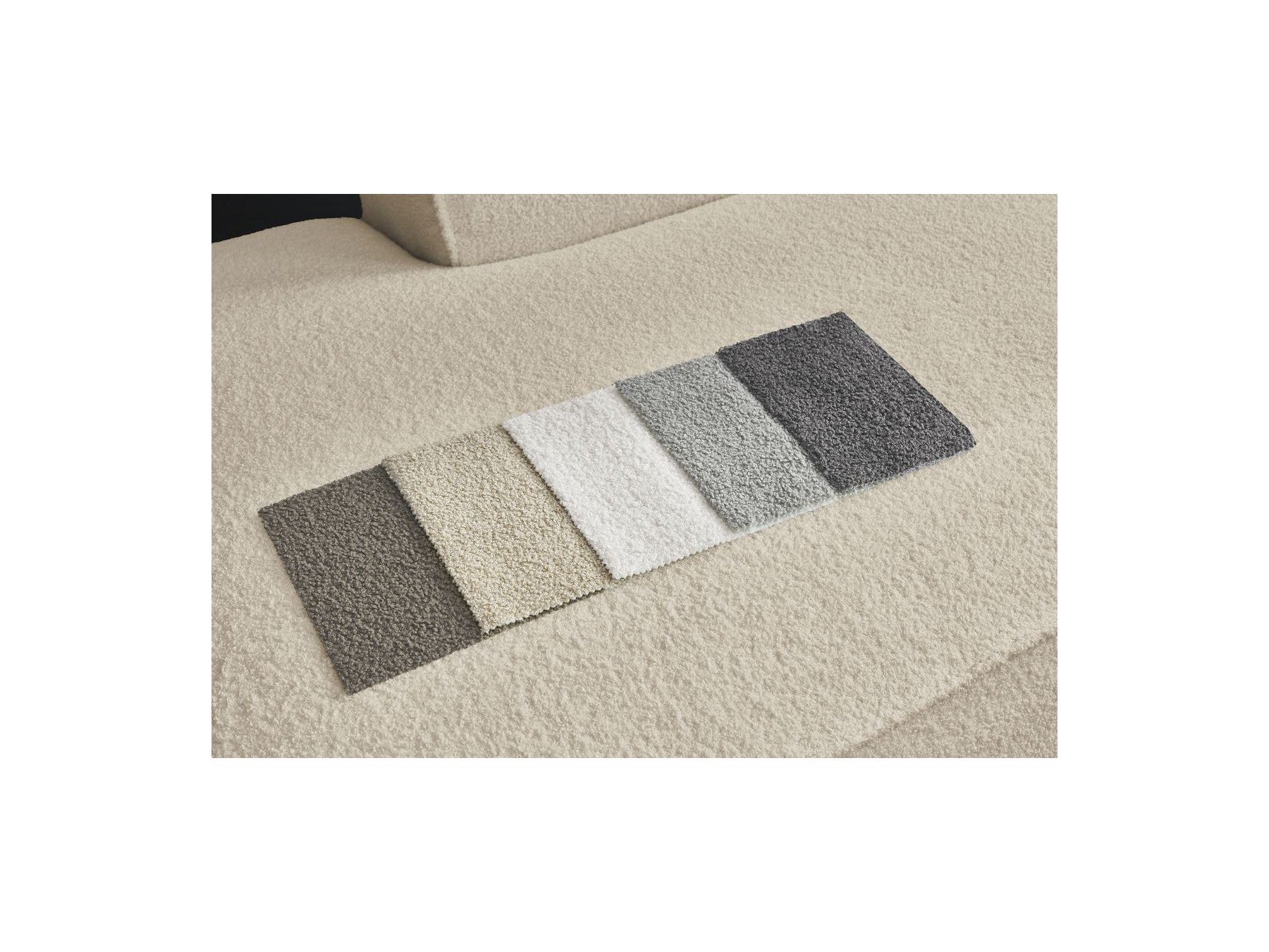 Fixed Panoramic Sofa - Megeve - Bouclé Fabric - Right-Hand Corner