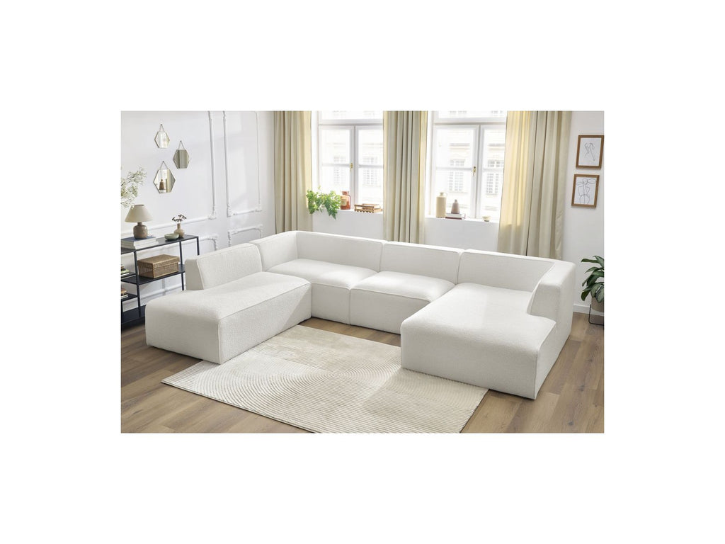 Fixed Panoramic Sofa - Megeve - Bouclé Fabric - Right-Hand Corner