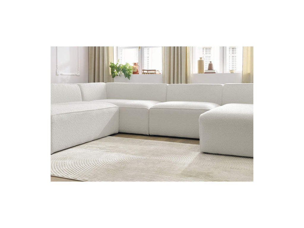 Fixed Panoramic Sofa - Megeve - Bouclé Fabric - Right-Hand Corner