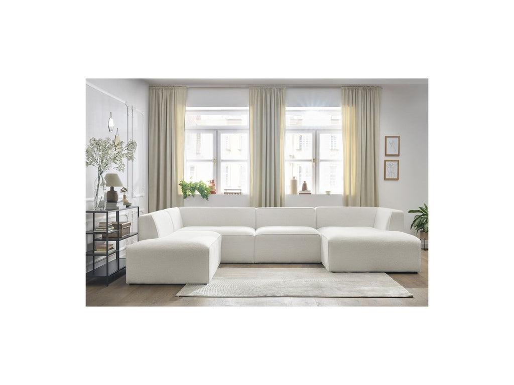 Fixed Panoramic Sofa - Megeve - Bouclé Fabric - Right-Hand Corner
