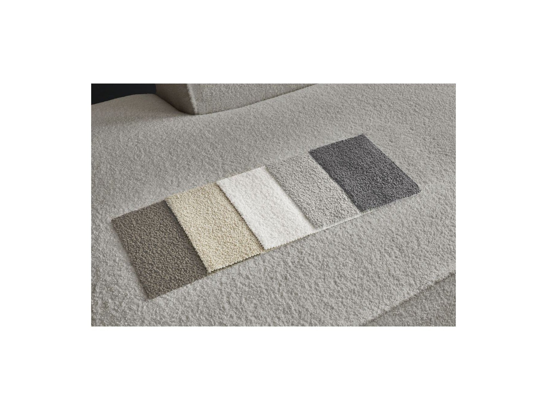 Fixed Panoramic Sofa - Megeve - Bouclé Fabric - Right-Hand Corner