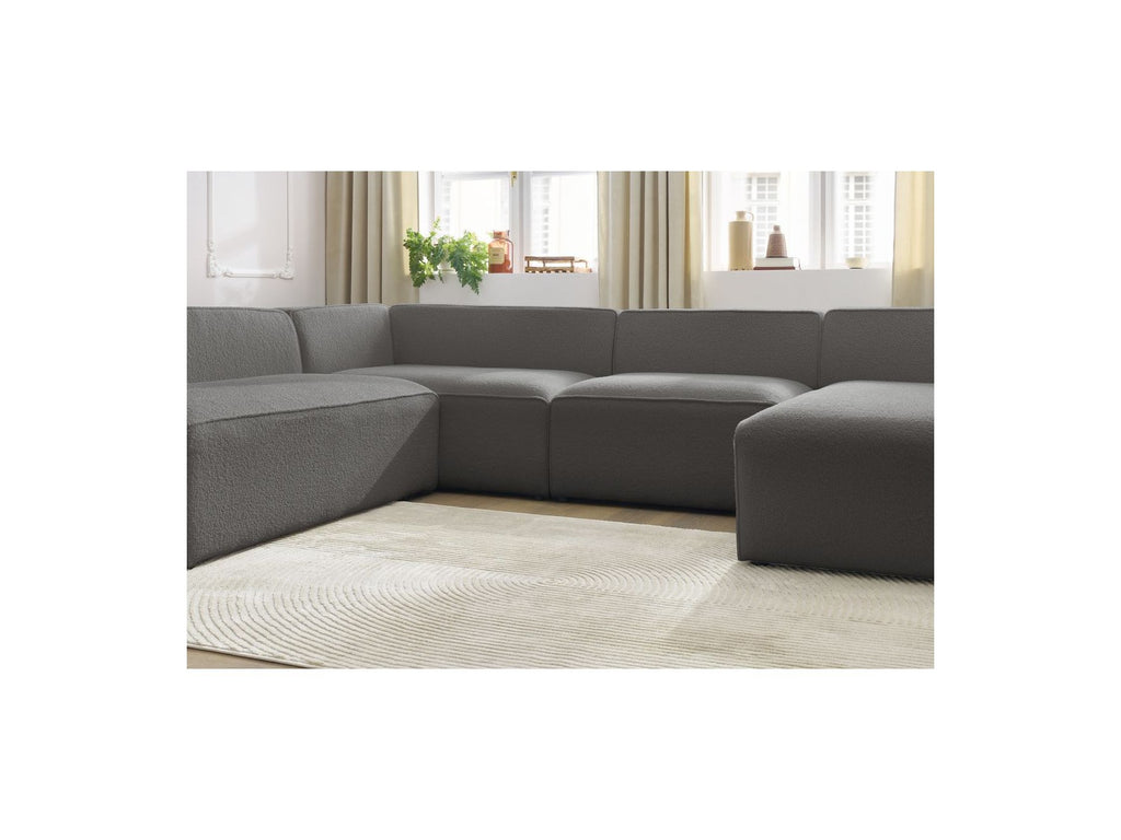 Fixed Panoramic Sofa - Megeve - Bouclé Fabric - Right-Hand Corner