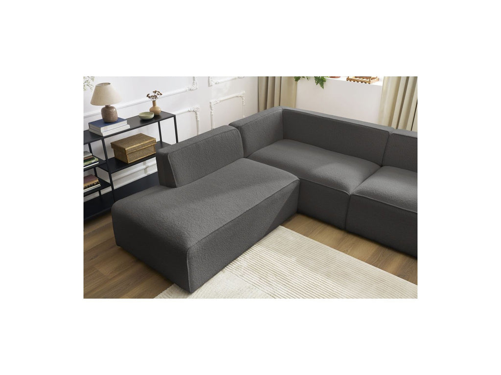 Fixed Panoramic Sofa - Megeve - Bouclé Fabric - Right-Hand Corner