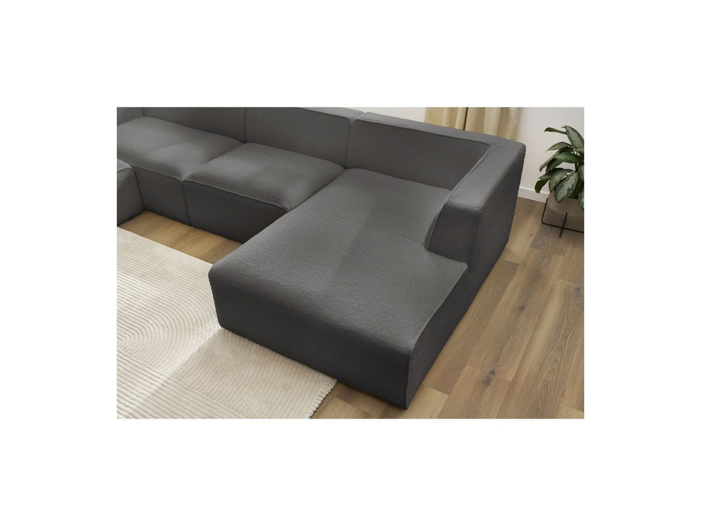 Fixed Panoramic Sofa - Megeve - Bouclé Fabric - Right-Hand Corner