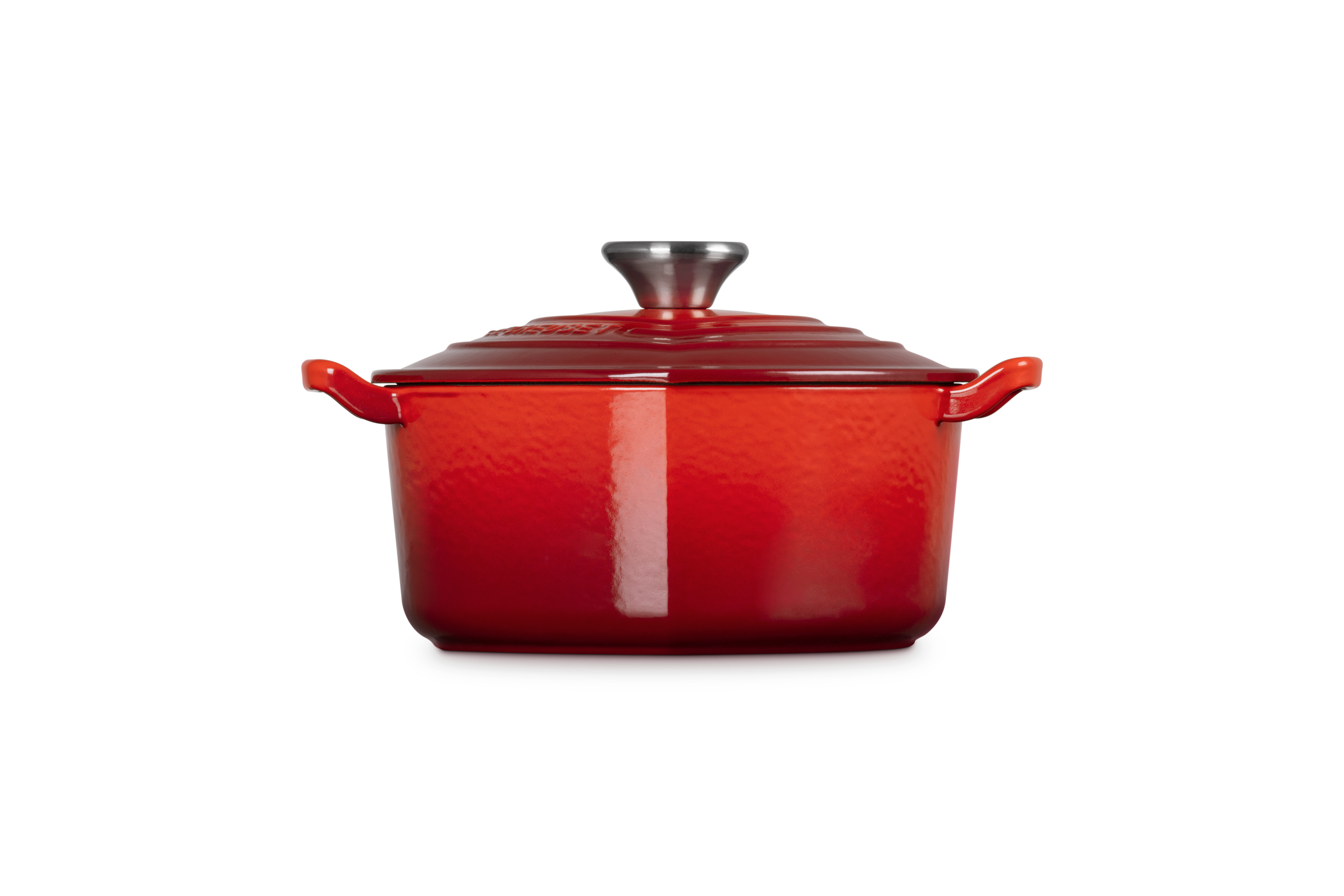 Cocotte Cœur Tradition - 20Cm - Cerise - Bouton Inox