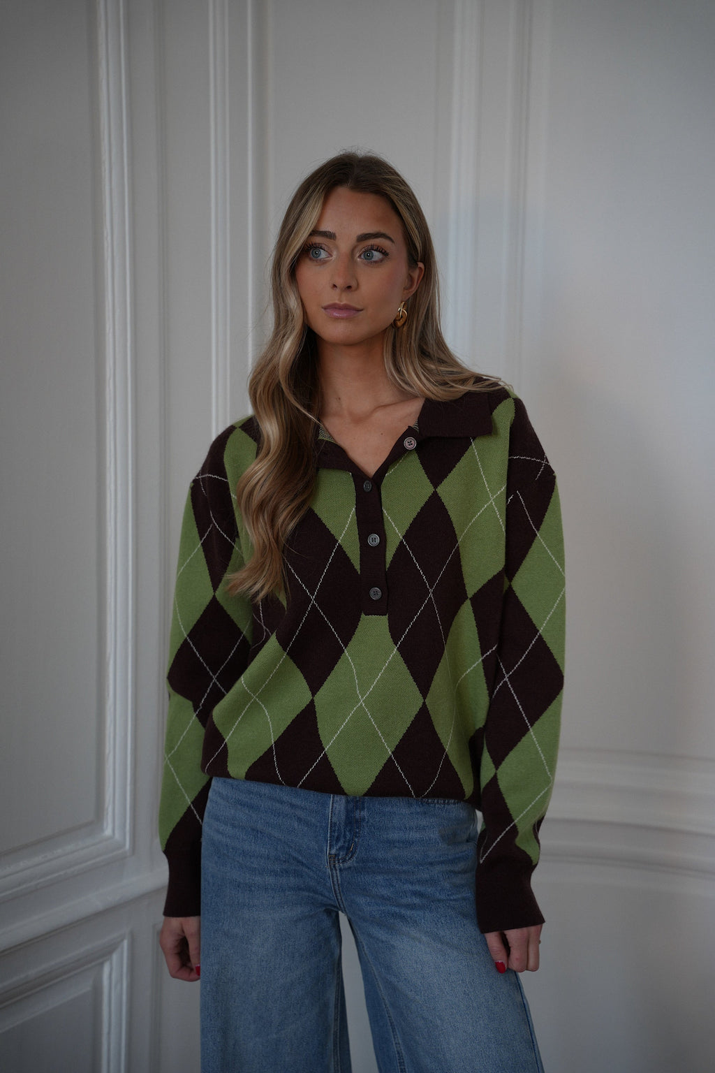 Pull Losanges Solan - Vert