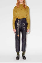 WHITE JACQUARD OLIVE BLOUSE