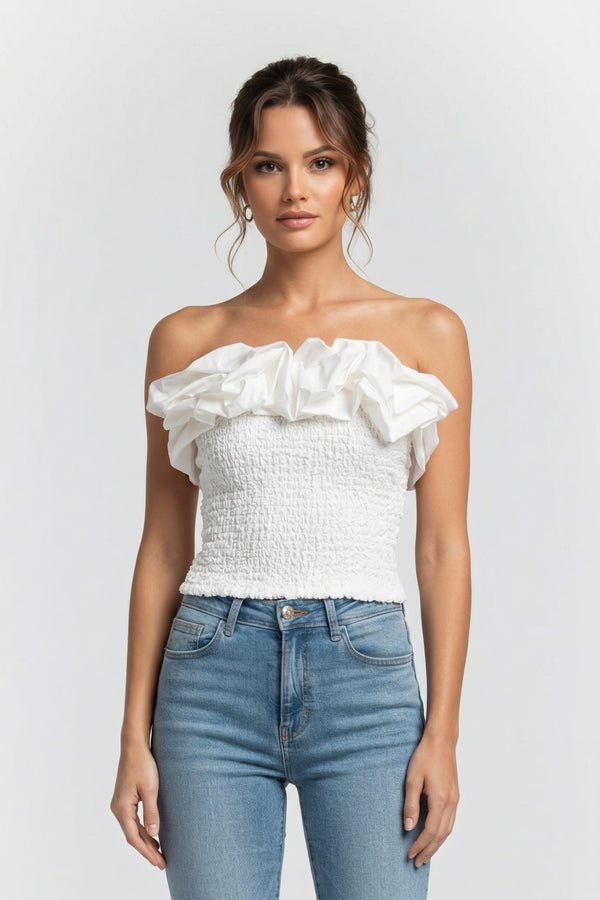 Top La Geo Treasure Top - Bianco