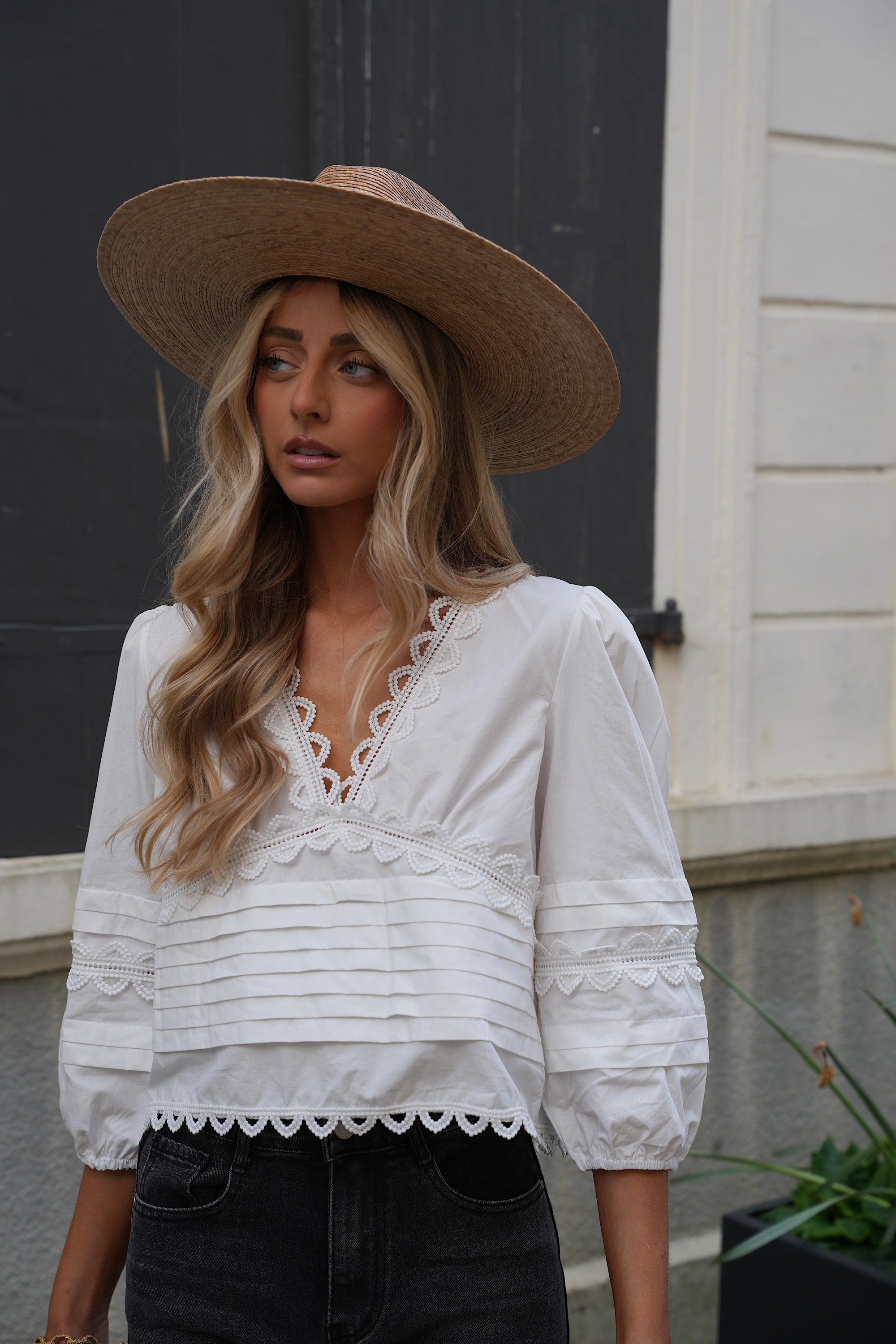 Blusa Cathy Bordada - Blanco