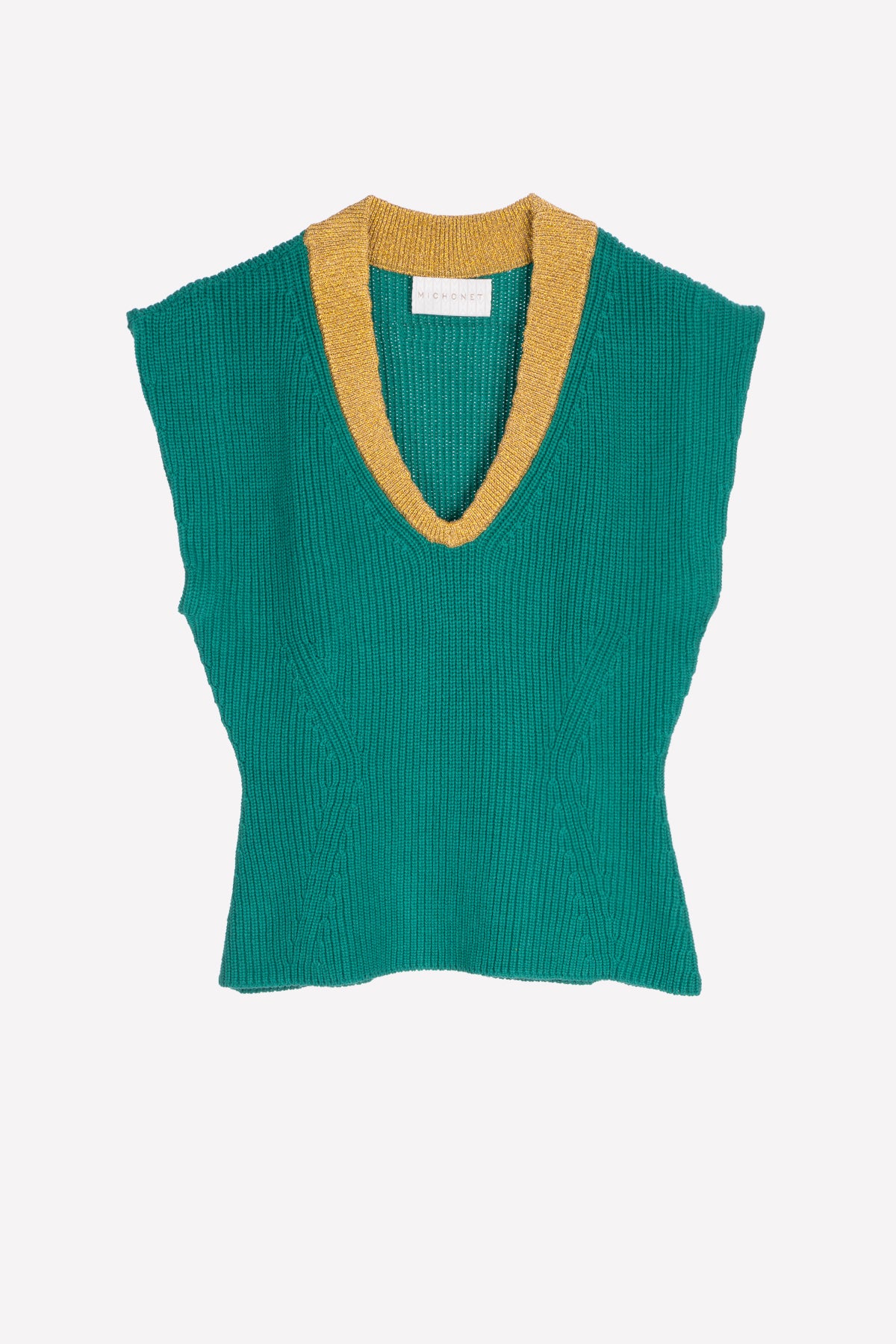 Gilet Sans Manches Knitted Green