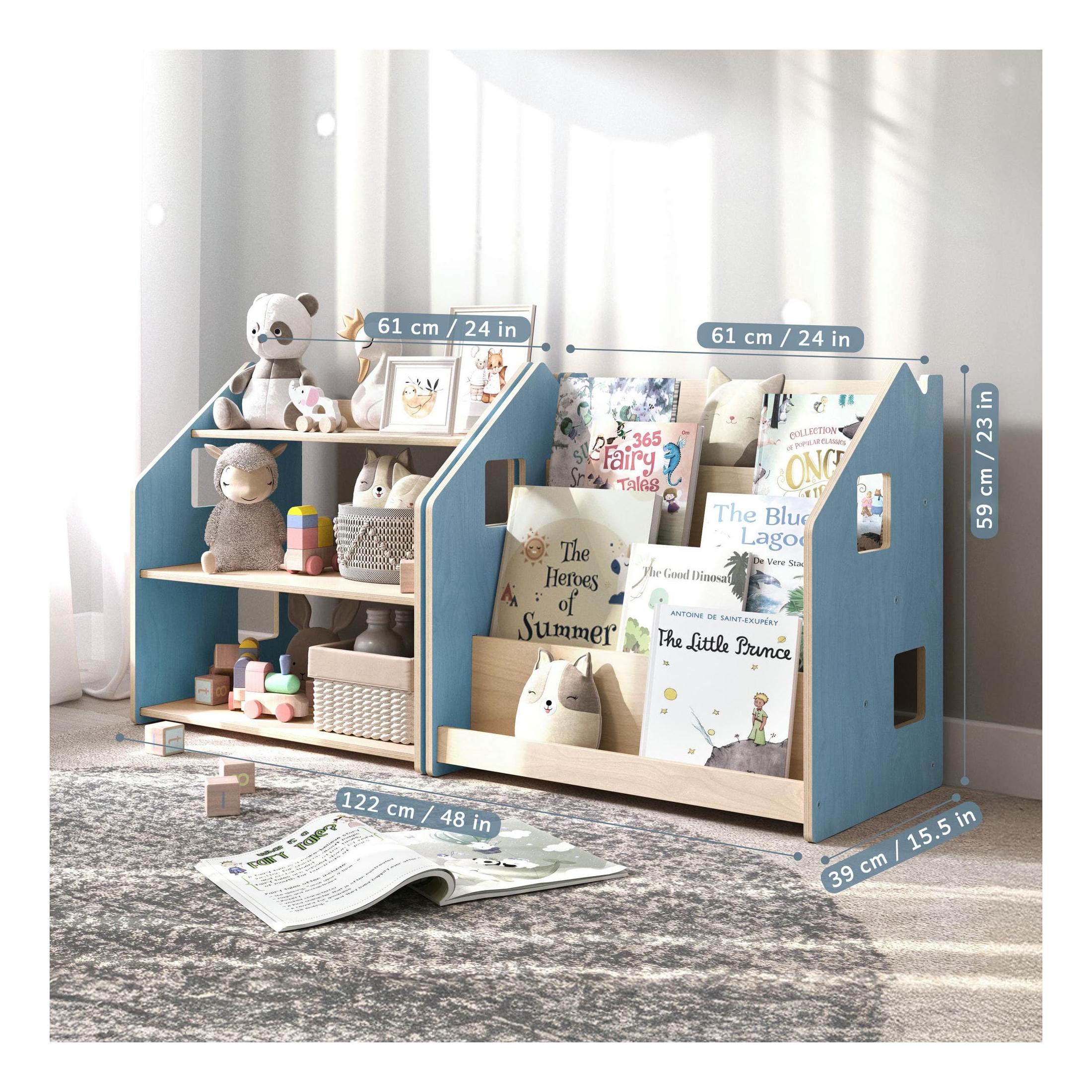 Librería y Juguetero Dúo – Azul Claro y Rosa