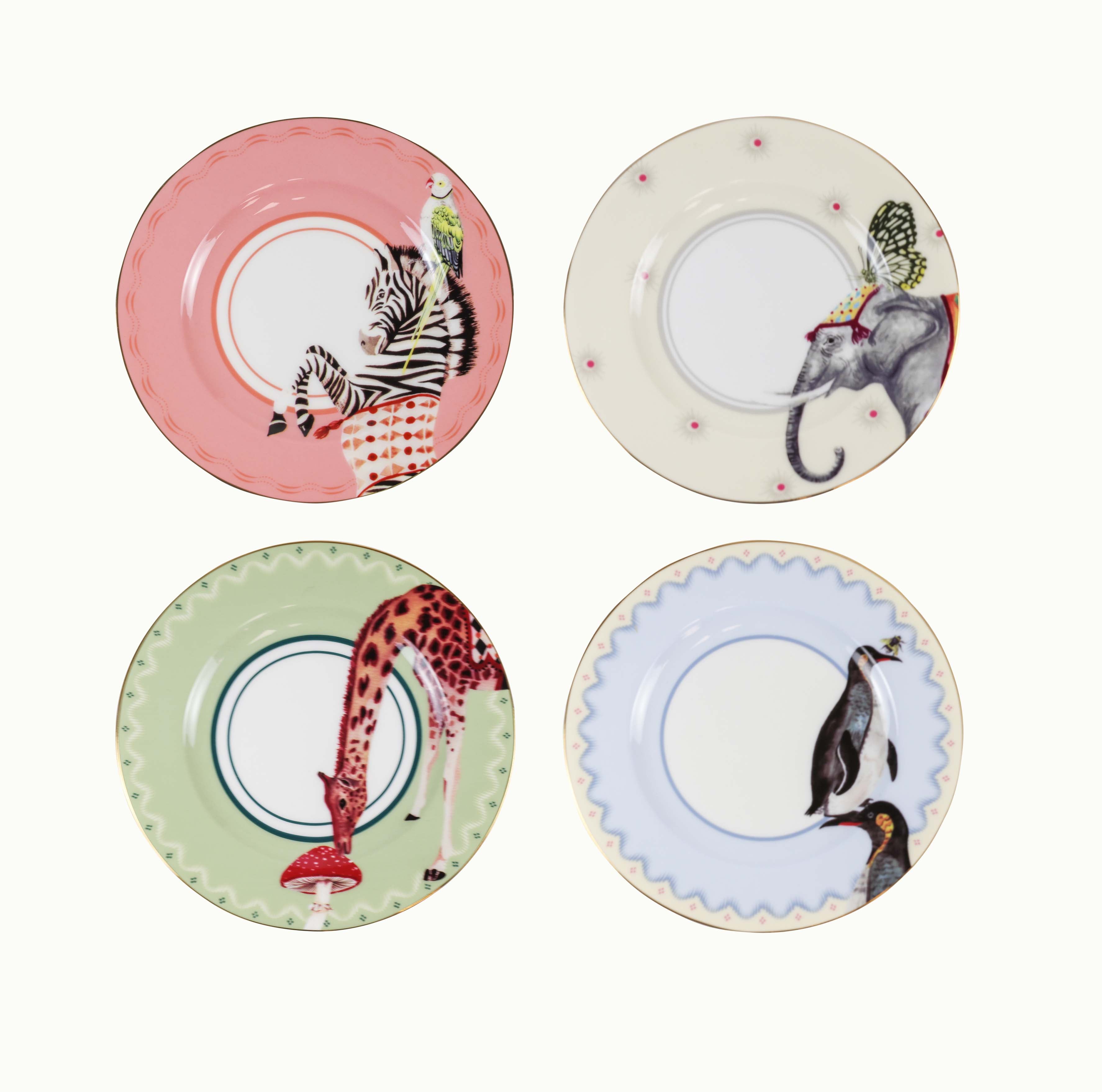 Set of 4 Plates - Carnival