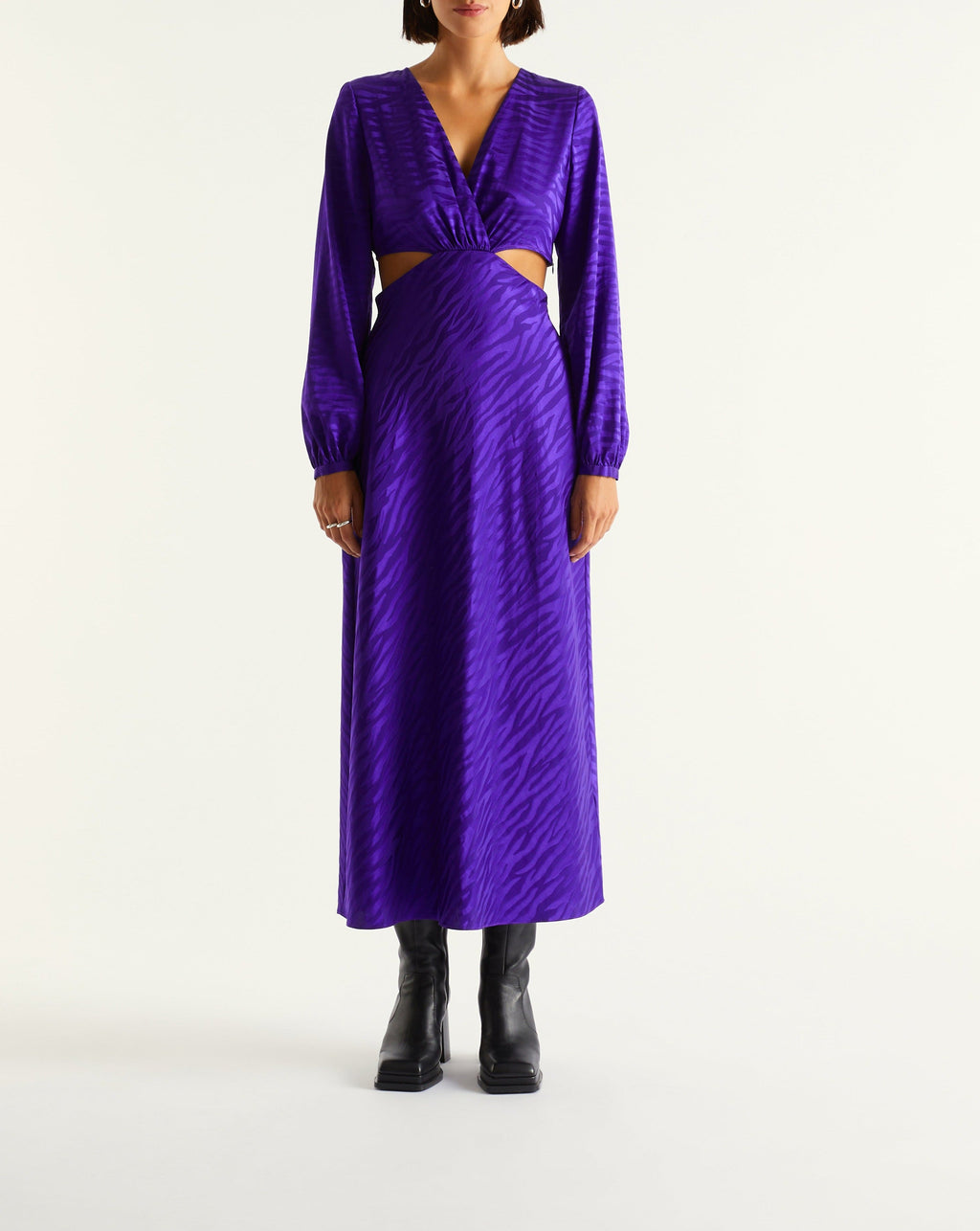 Alma Dress - Purple Jacquard - Women