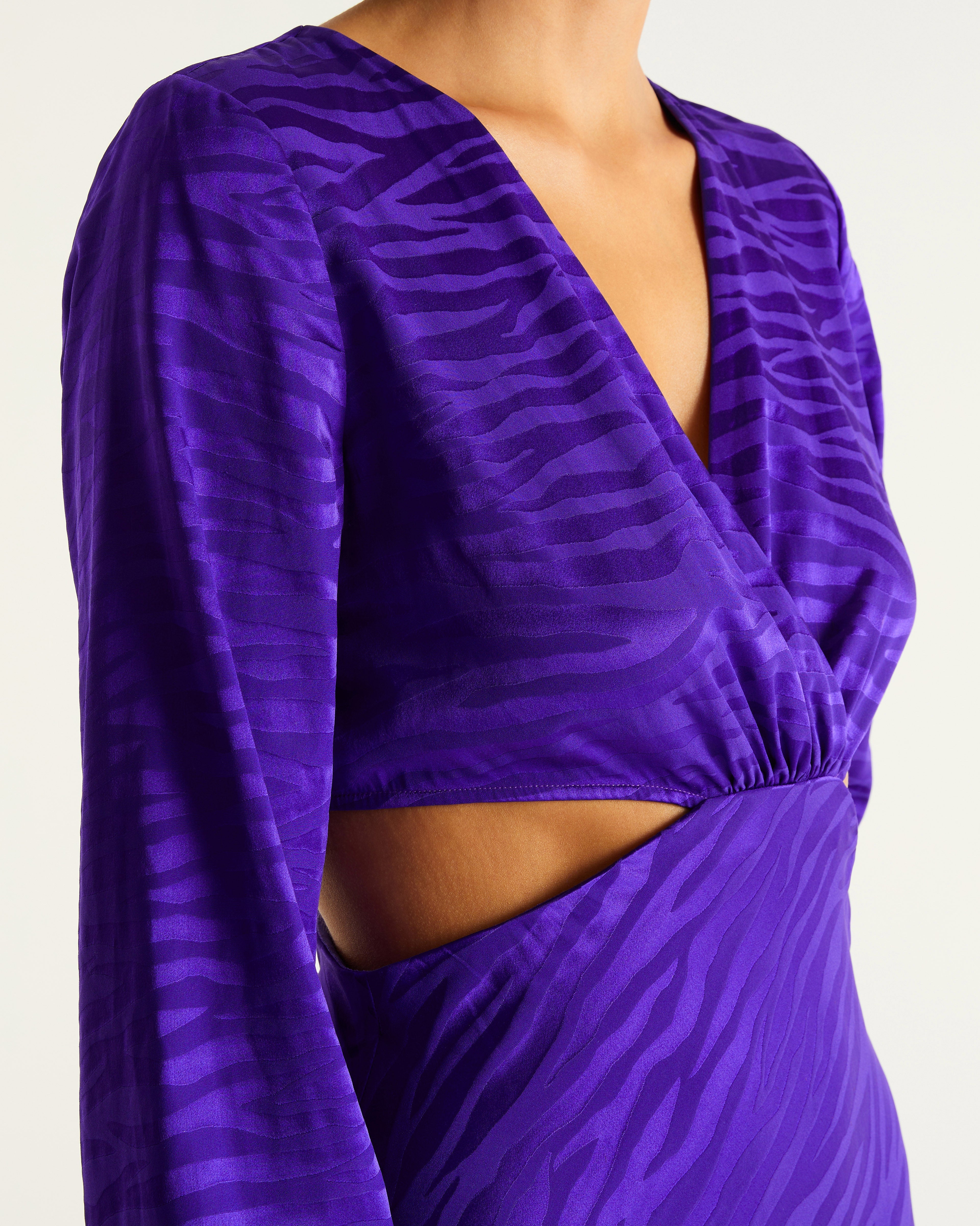 Alma Dress - Purple Jacquard - Women