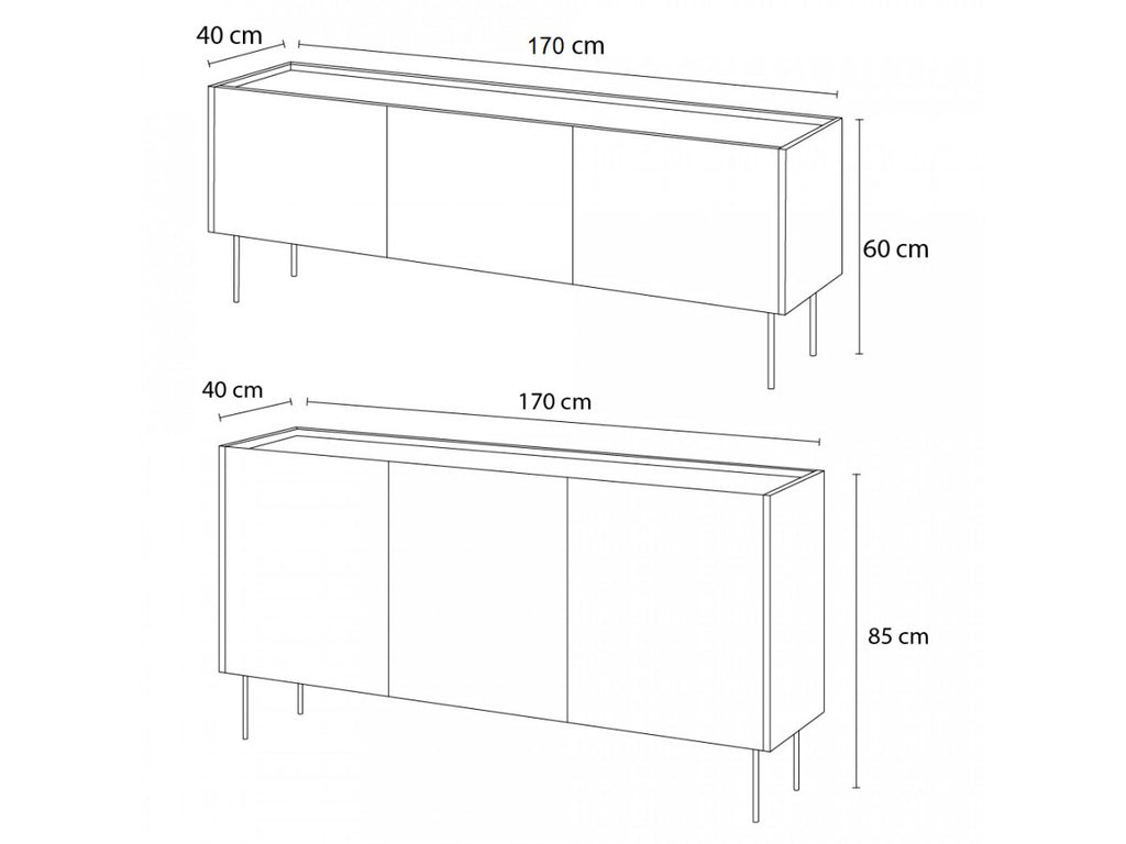 Atlas - Set with Sideboard 170 cm + TV Unit 170 cm