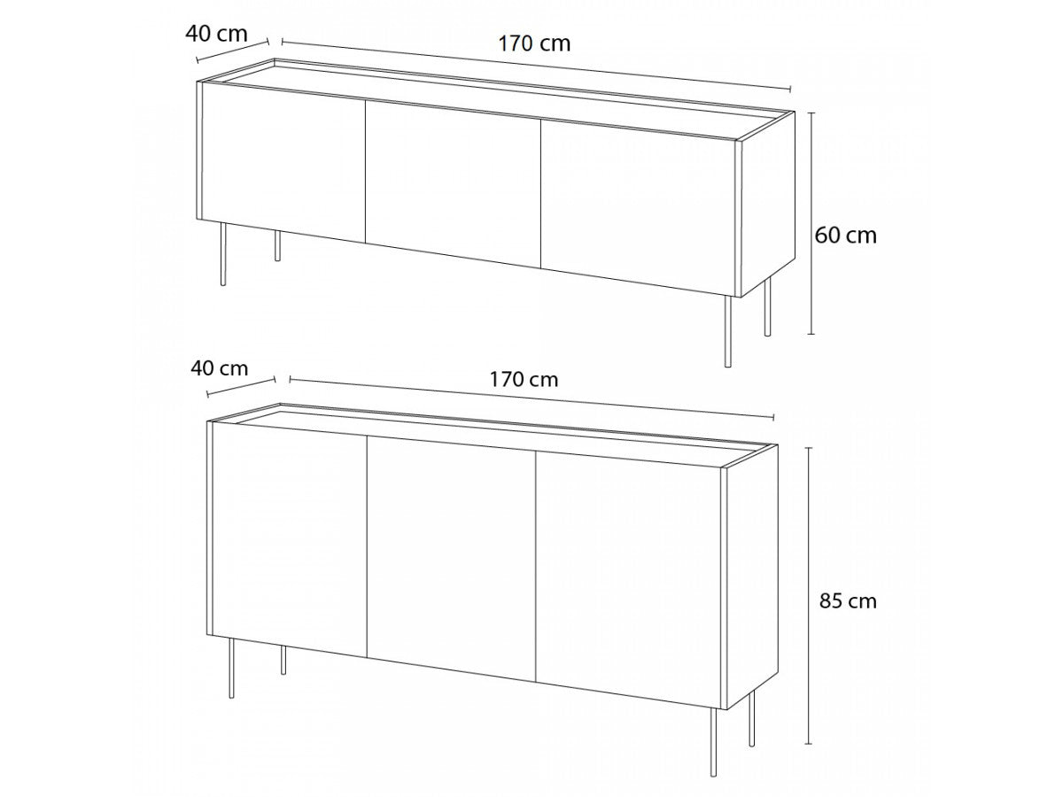 Atlas - Set with Sideboard 170 cm + TV Unit 170 cm