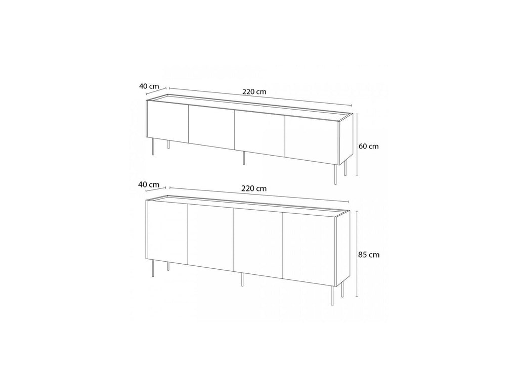 Atlas - Set with 220 cm Sideboard + 220 cm TV Unit