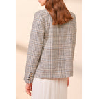 Suncoo - Veste En Lin - Beige Et Noir