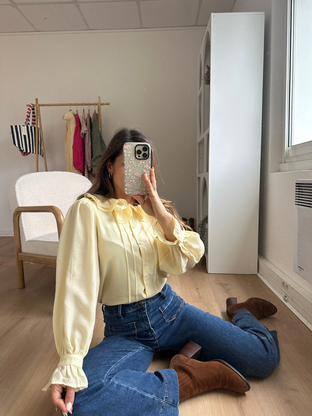 Blouse Brune Jaune Pâle