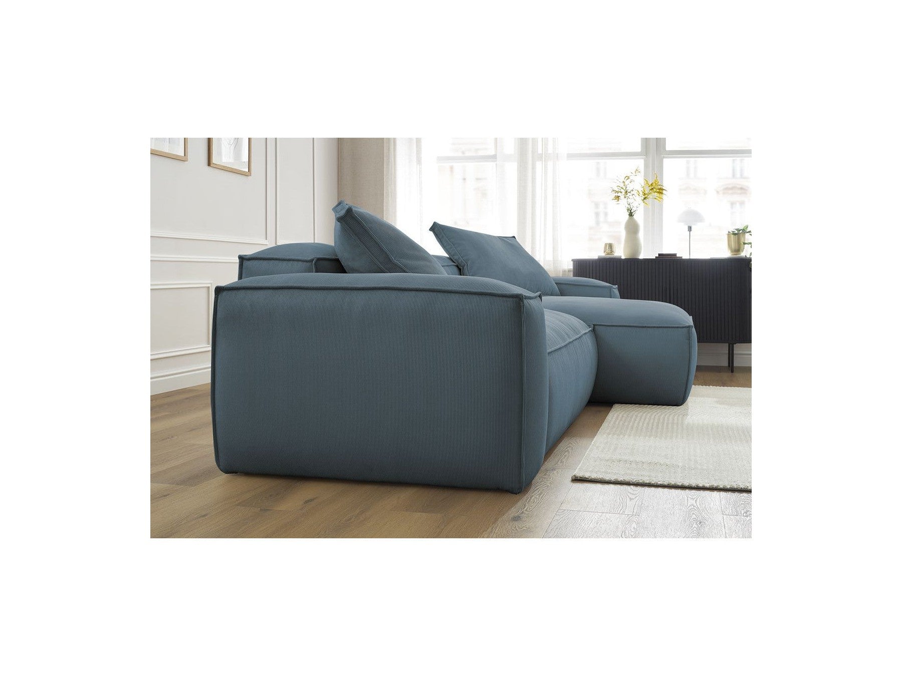 Boheme - Sofá esquinero reversible ultrasuave - Terciopelo acanalado