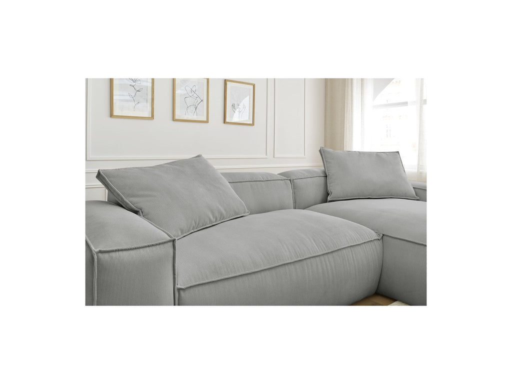 Boheme - Sofá esquinero reversible ultrasuave - Terciopelo acanalado