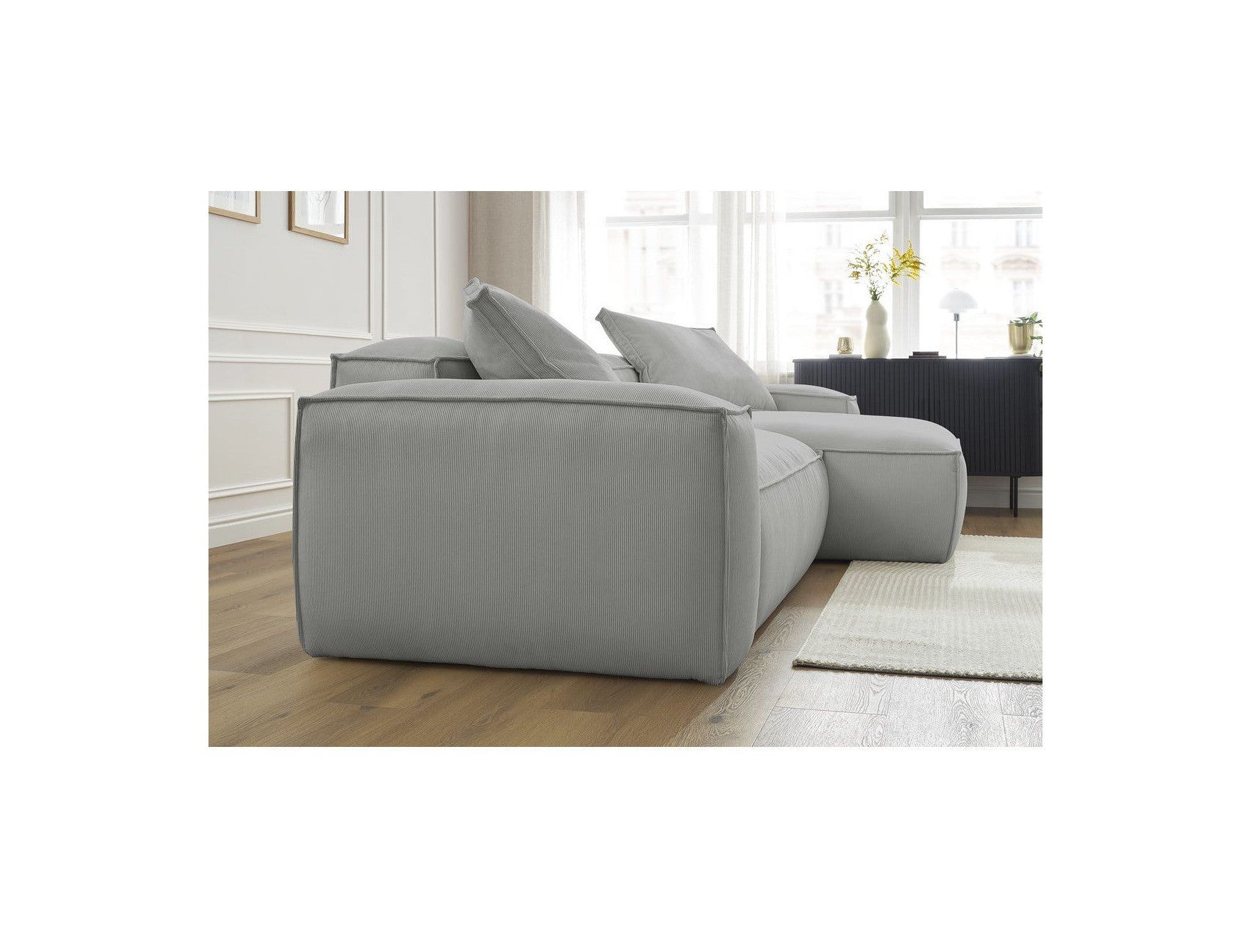 Boheme - Sofá esquinero reversible ultrasuave - Terciopelo acanalado